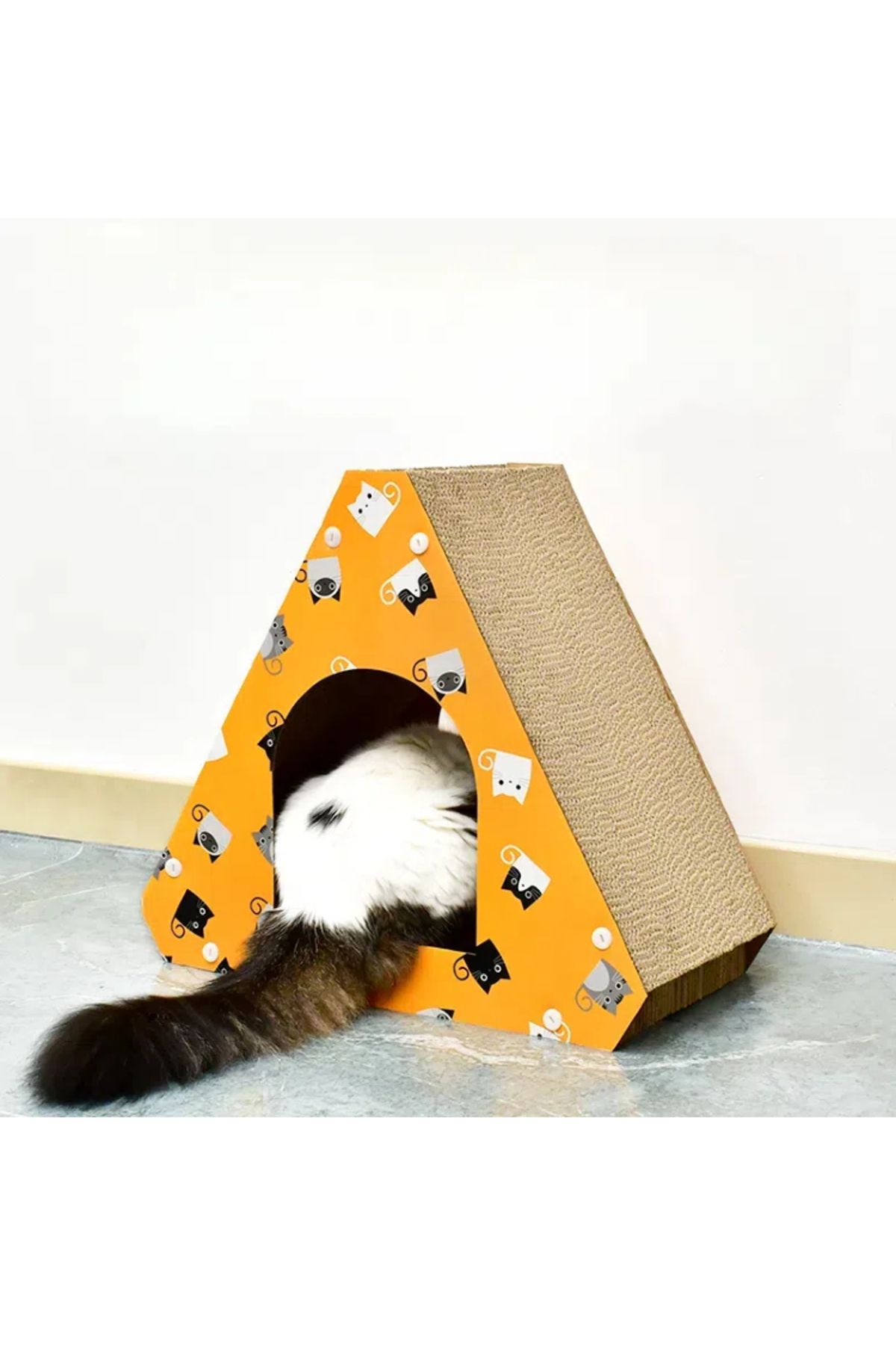 Choice-Triangular Cat Scratcher Cardboard cat house large cat condo kitten scratching mat 8