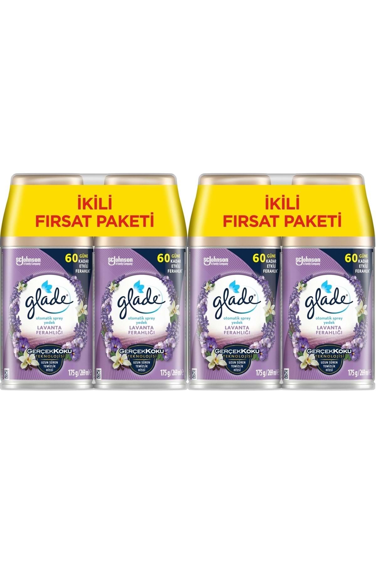 Glade Oda Kokusu Otomatik Sprey Yedek 269ML (4 Lü Set) Lavanta (2PK*2)