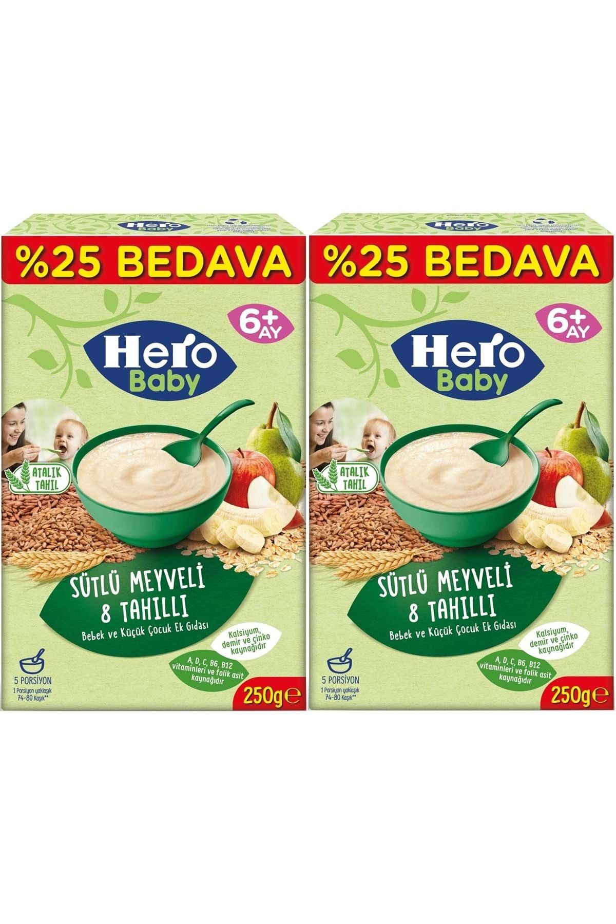 Hero Baby Kaşık Maması 250GR Sütlü Meyveli 8 Tahıllı (Avantaj Pk) (2 Li Set)