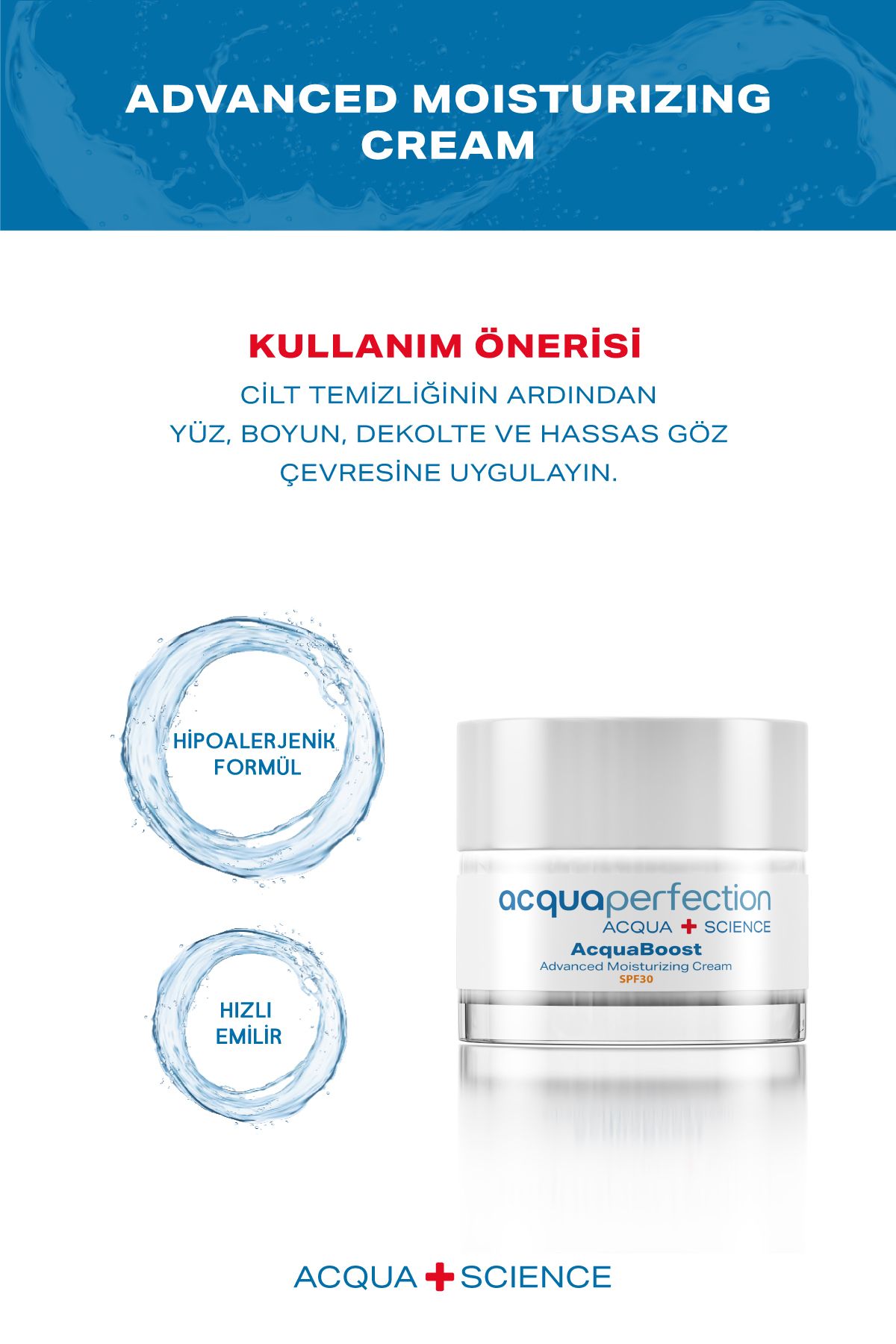 کرم مرطوب‌کننده، بازسازی‌کننده و محافظ پوست صورت Acqua Perfection Acquaboost 50 میلی‌لیتری (SPF30)