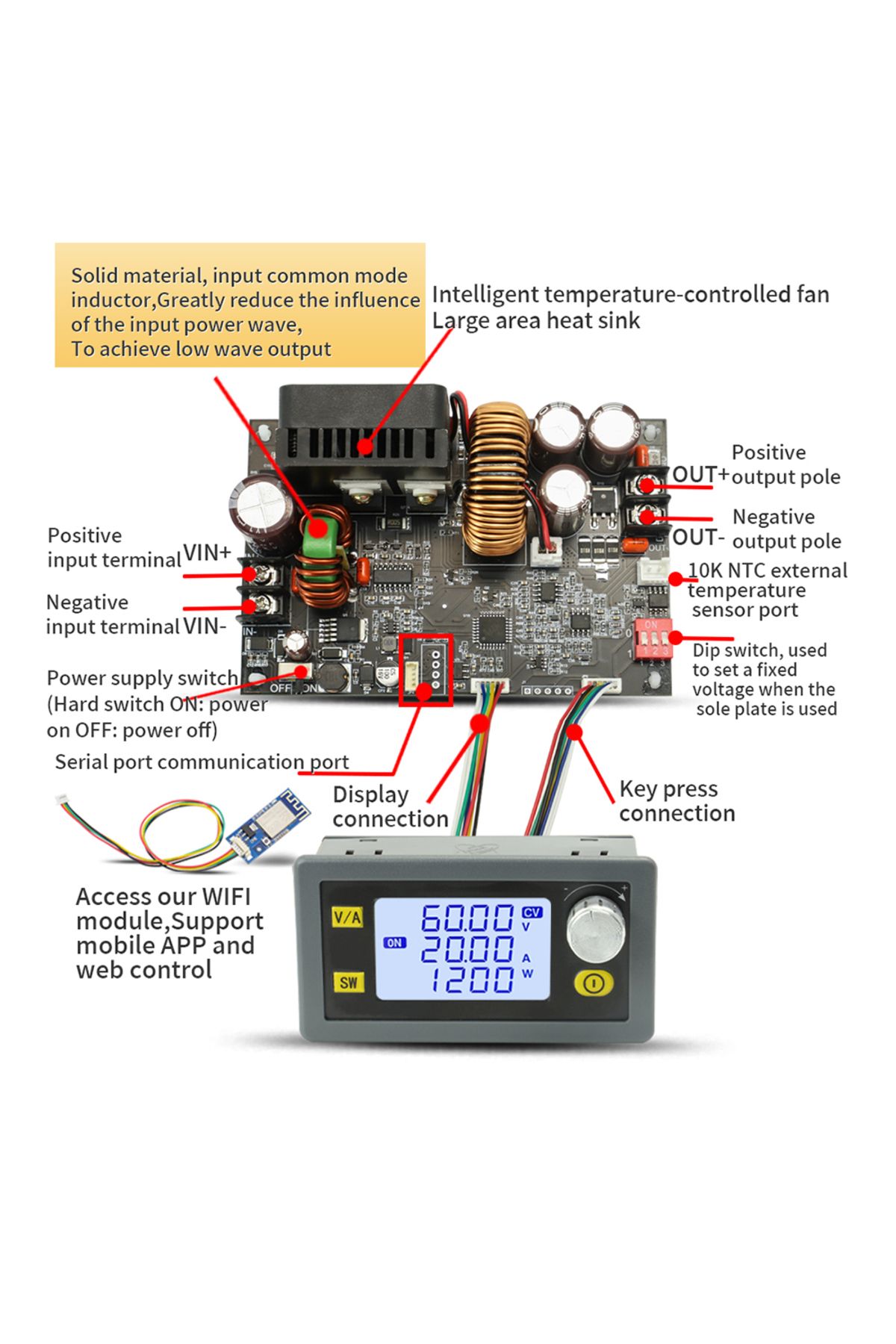 Choice-XY6020L Numerical Control DC 6-70V Step Down Stabilized Power Supply Constant Voltage Current Buc... 4