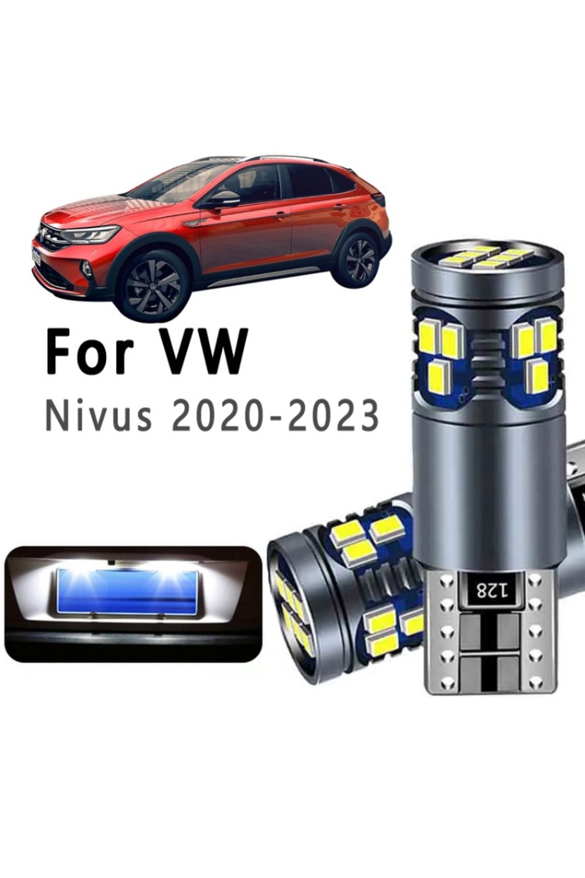 Choice-2Pcs T10 LED Car Blubs For Volkswagen VW Nivus 2020 2021 2022 2023 Car License Plate Interior Par... 8