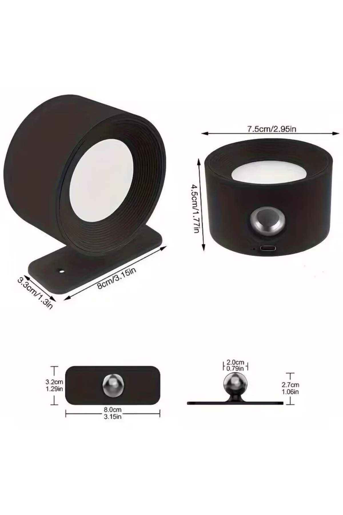 Choice-New USB Rechargeable 360 Degree Rotate Magnetic Wall Lamp Touch Control LED Mounted Reading Wall ... 4