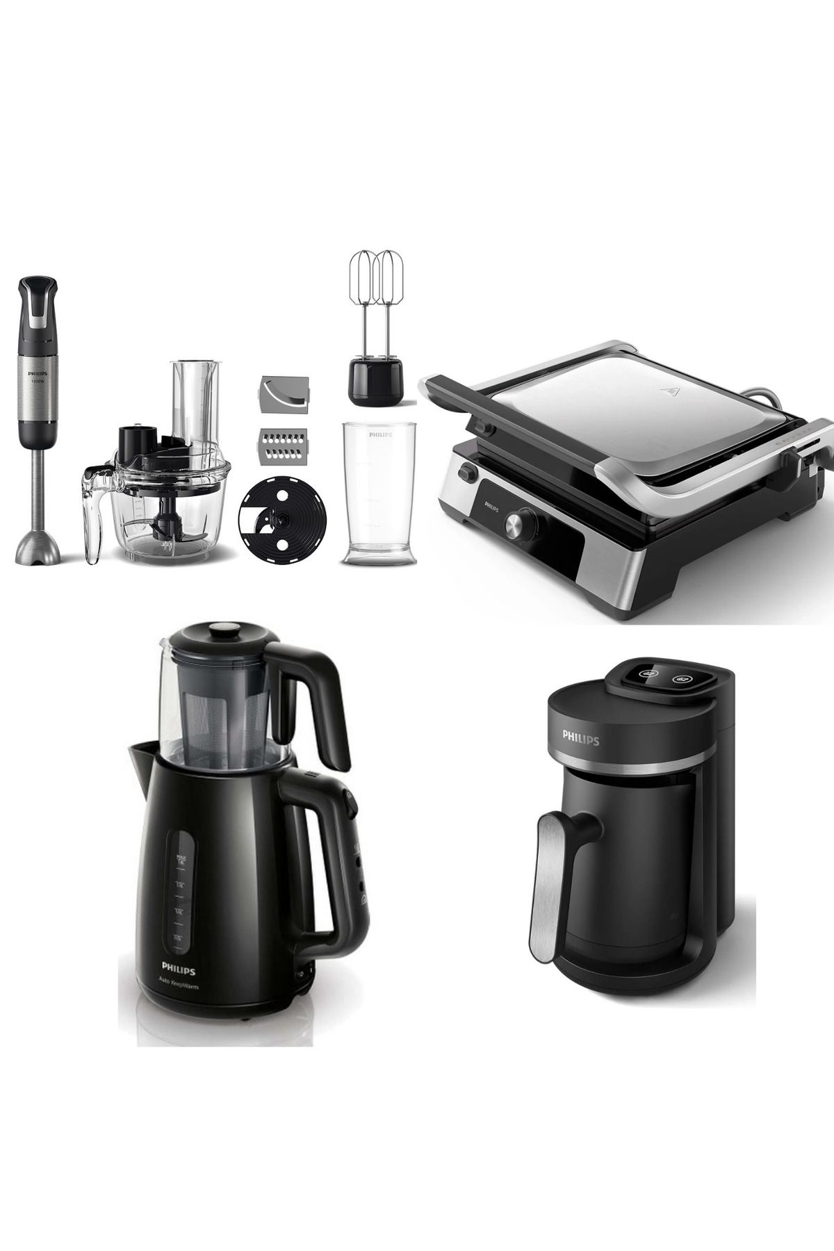 Philips Çeyiz Seti (HD6301 Tost Makinesi/HR2695 Blender Seti /HD7301 Çaycı/HDA150 Kahve Makinesi)