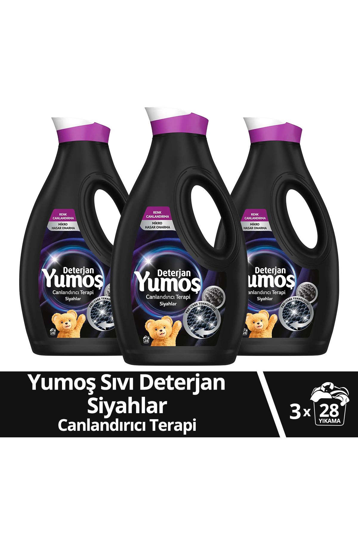 Sıvı Bakım Çamaşır Deterjanı Siyah Ve Koyu Renkliler 1690 ml 3 Adet