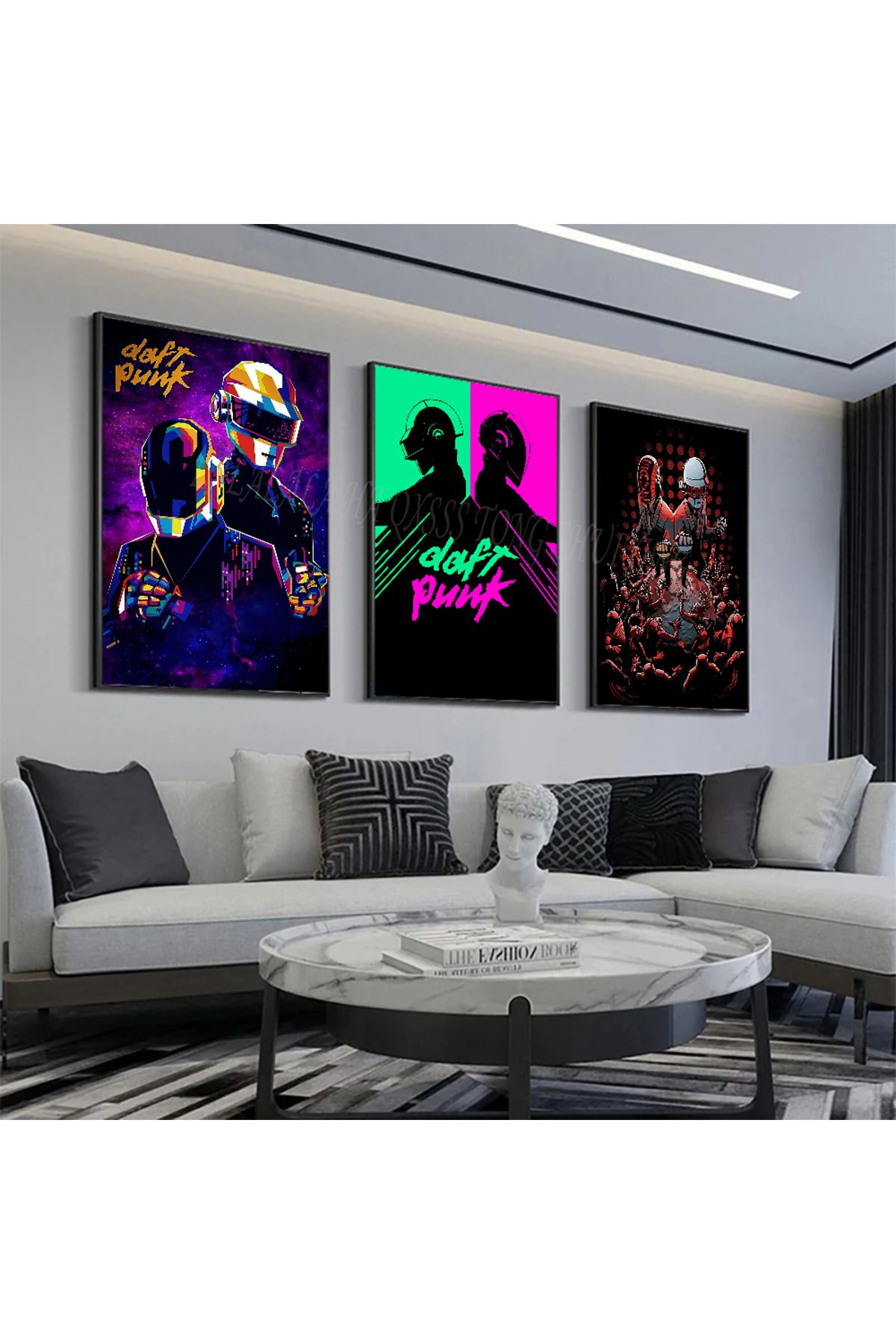 Choice-1pc Daft Punk Rock Band Poster HD Posters Home Room Bar Cafe Decor Art Wall Painting Picture 2