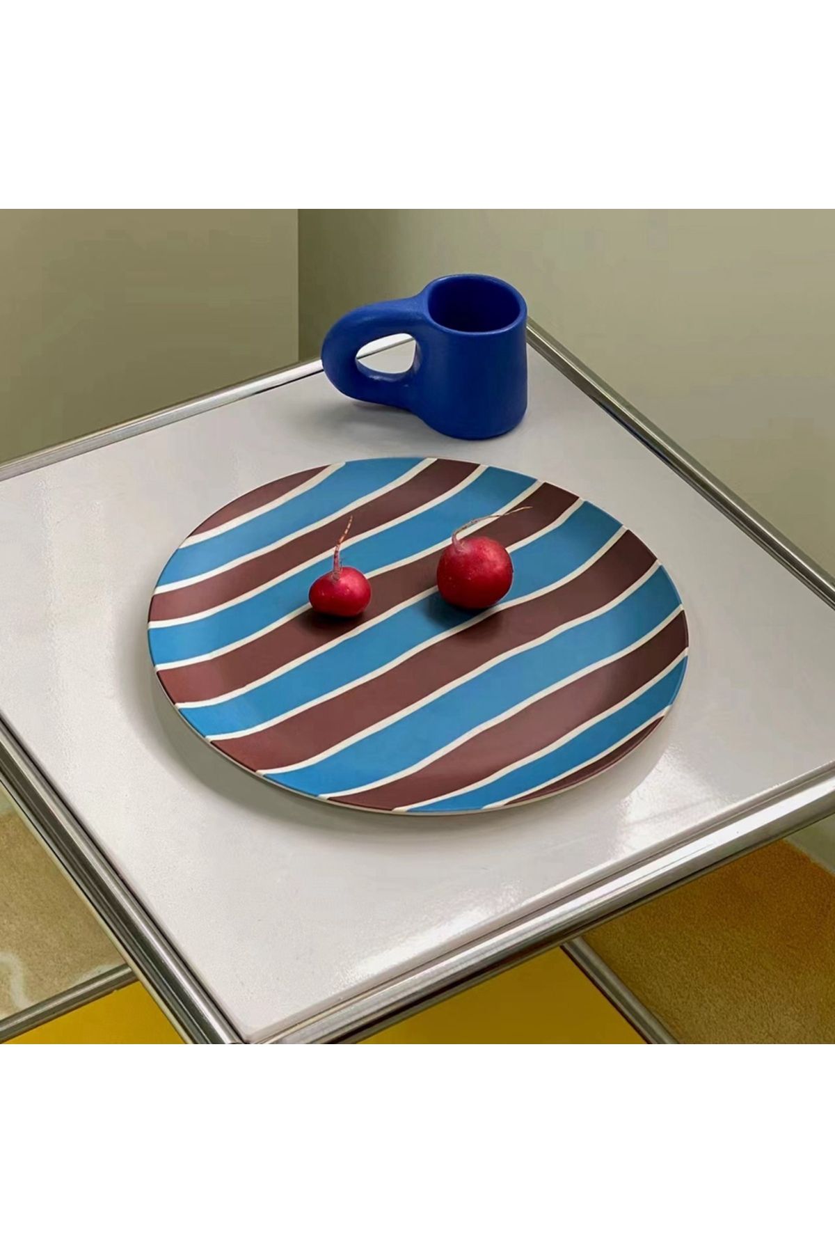 Choice-20CM Dining Plate Printed Round Bamboo Fiber Dishes for Serving Salad Dessert Cake Fruit Food Pla... 3