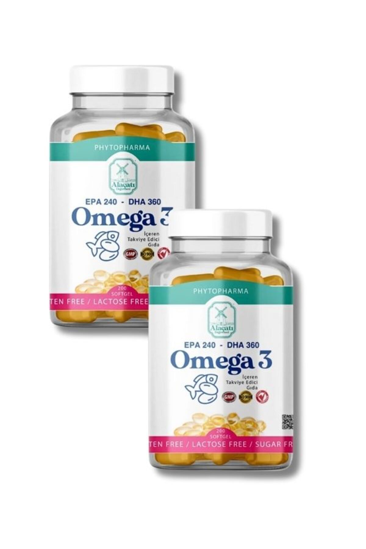 aleyna baharat 2 ADET Omega 3 Epa 240 Dha 360 200 Yumuşak Kapsül Softgel 1300 Mg