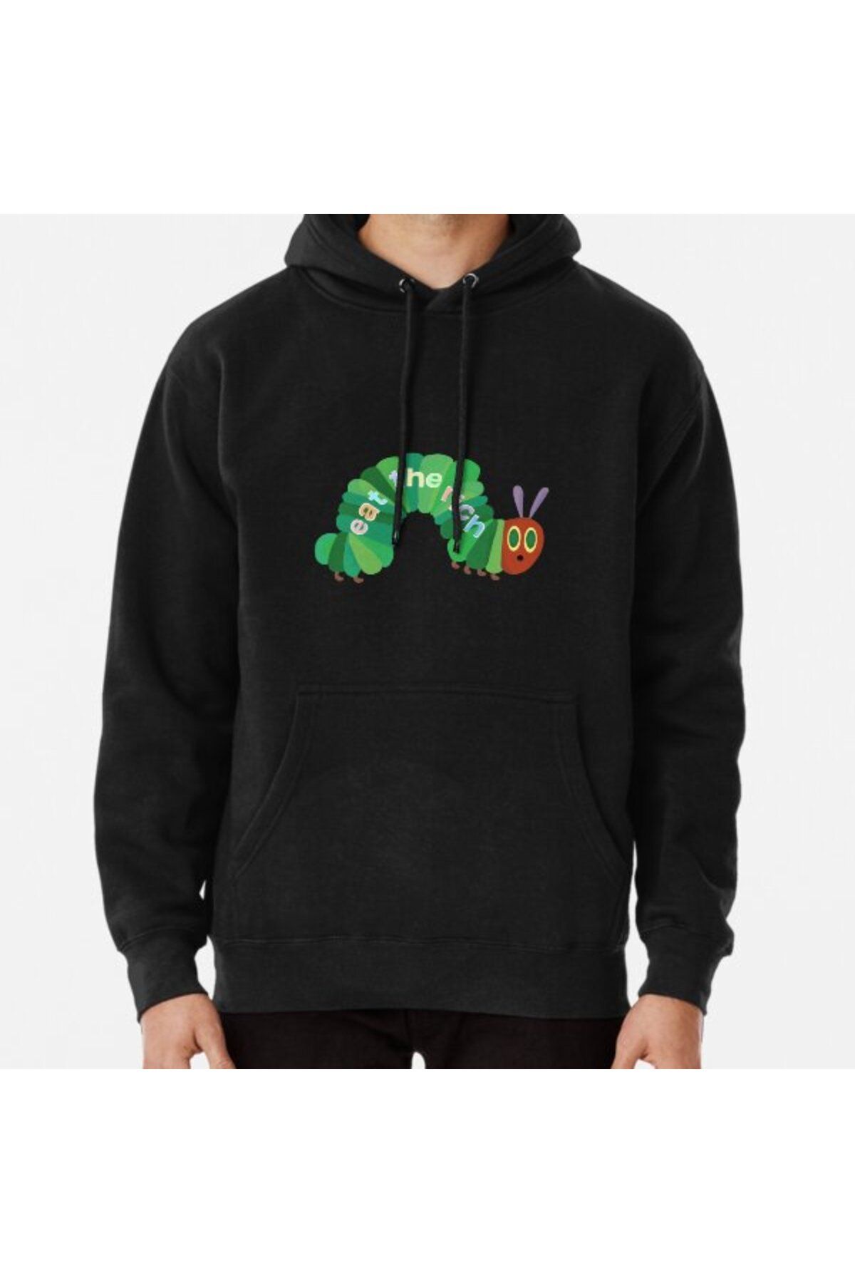 Hvit Stein Hanorac Cu Imprimeu Eat The Rich Hungry Caterpillar Unisex - XL
