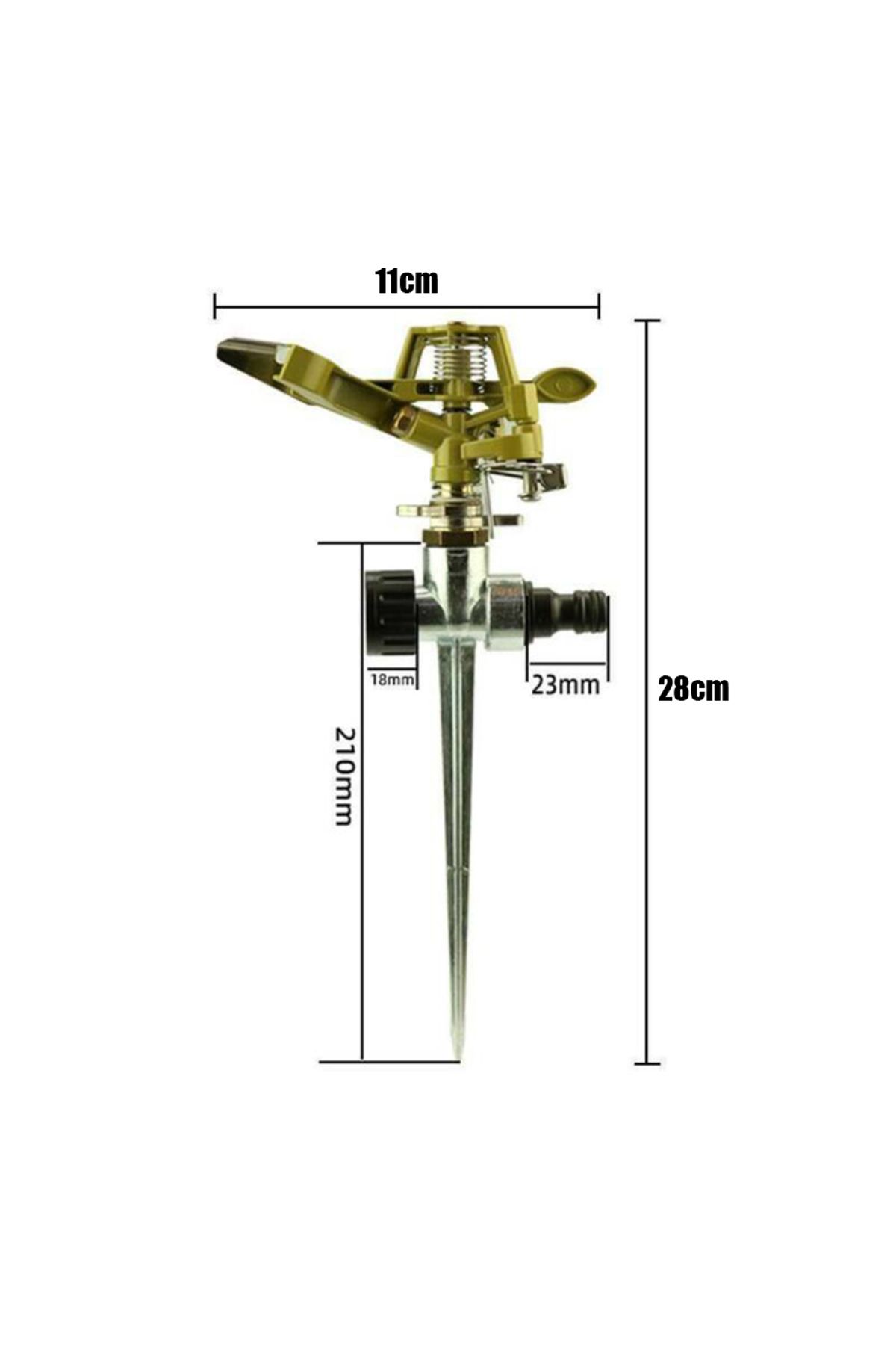 Shunmaii-4pcs Rocker Arm Sprinkler Nozzle 360° Rotating Watering Sprayer 1/2" Thread Metal Impulse Sprinkl... 7