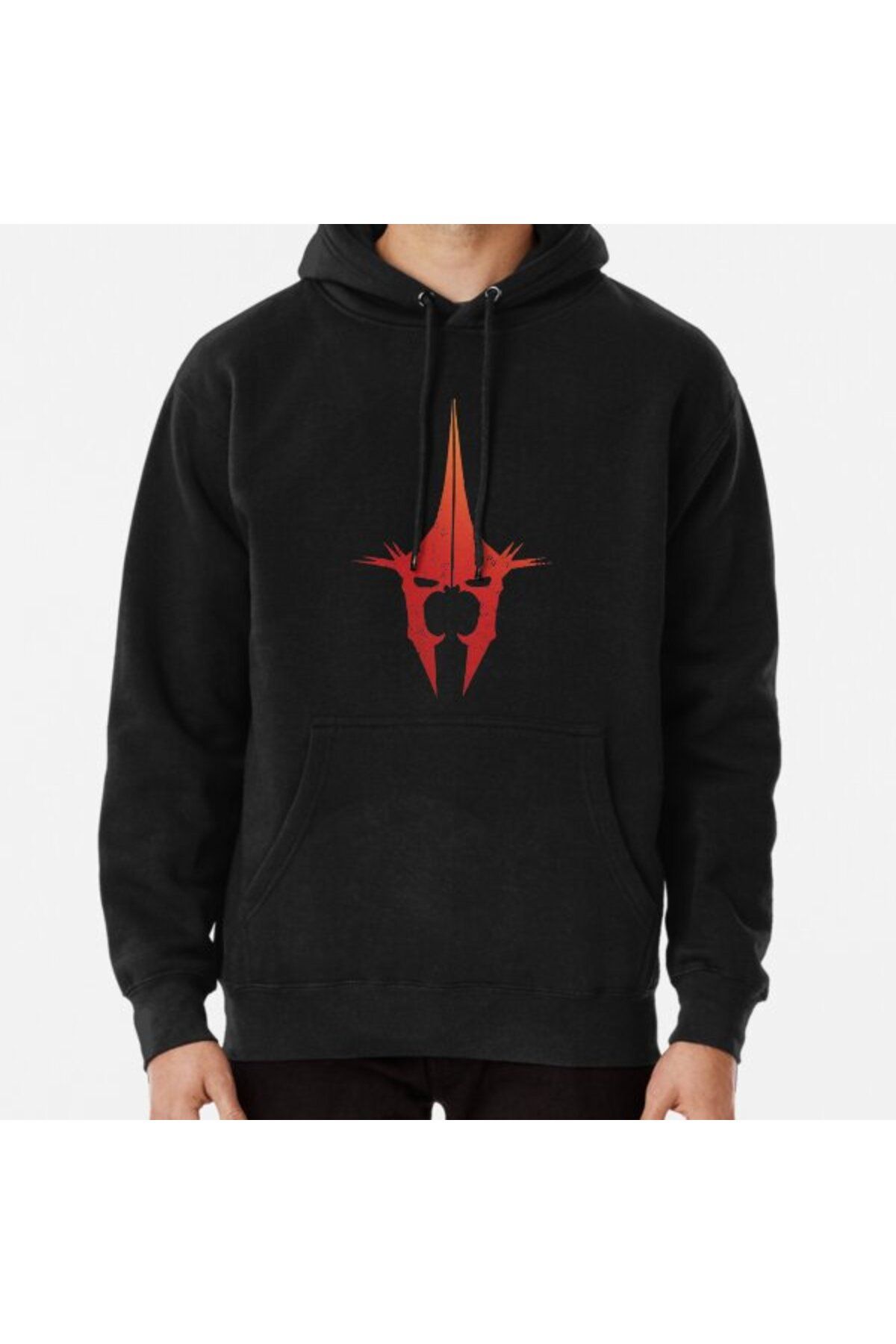 Hvit Stein Hanorac Imprimat Cu Imprimeu Roșu Portocaliu The Witch King Unisex - XL