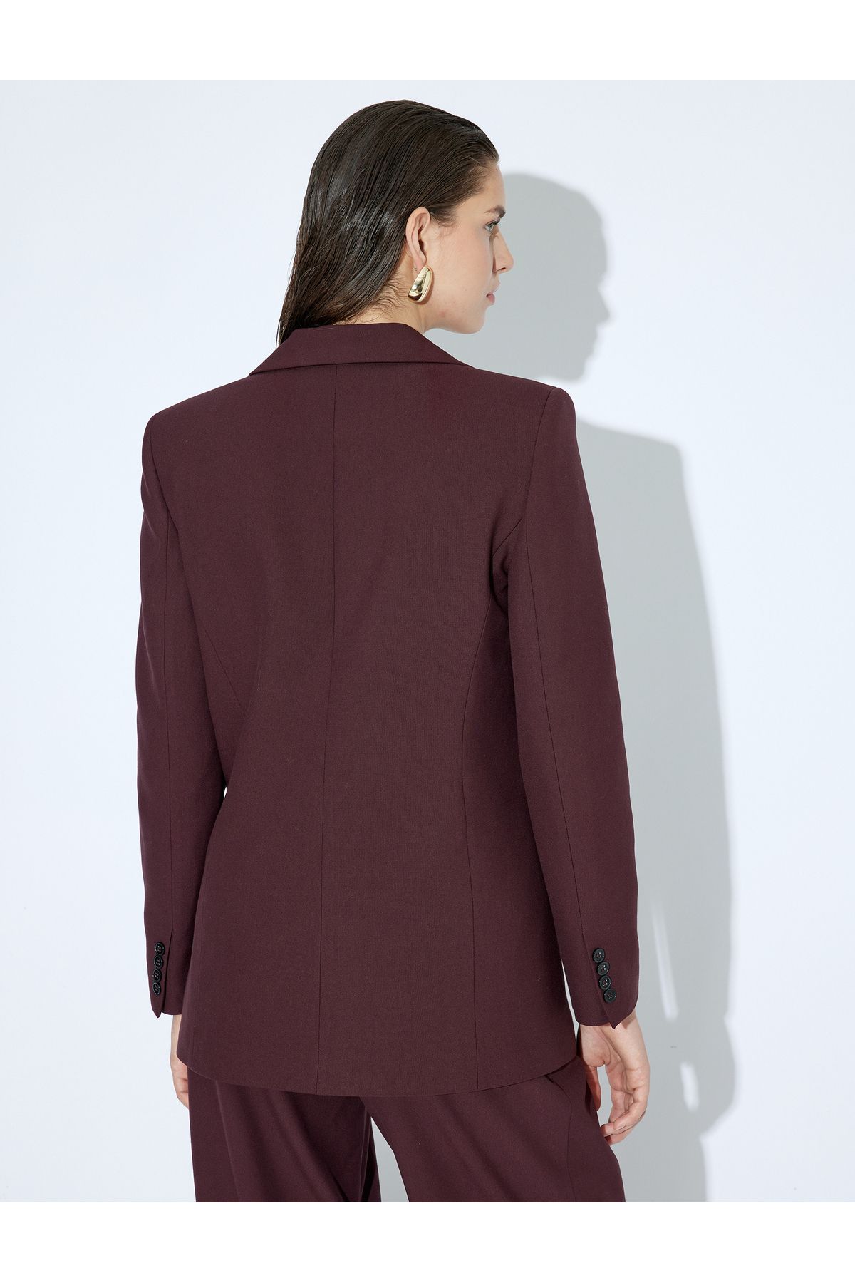 Koton-Double Breasted Blazer Jacket with Button Cap and Pocket 5