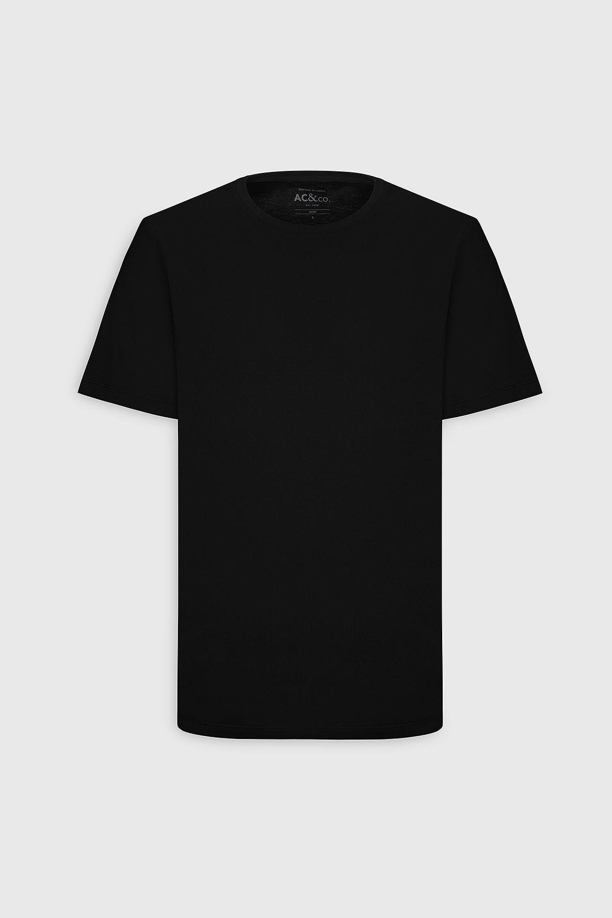 AC&Co / Altınyıldız Classics-BlackSlimFit Crew NeckBasicMen's T-shirt - 100% Cotton 8