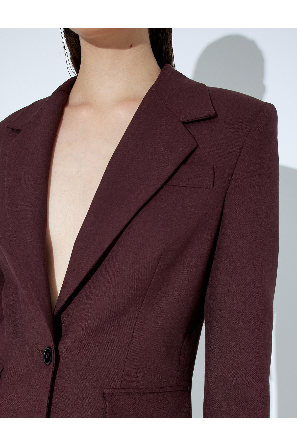 Koton-Double Breasted Blazer Jacket with Button Cap and Pocket 6