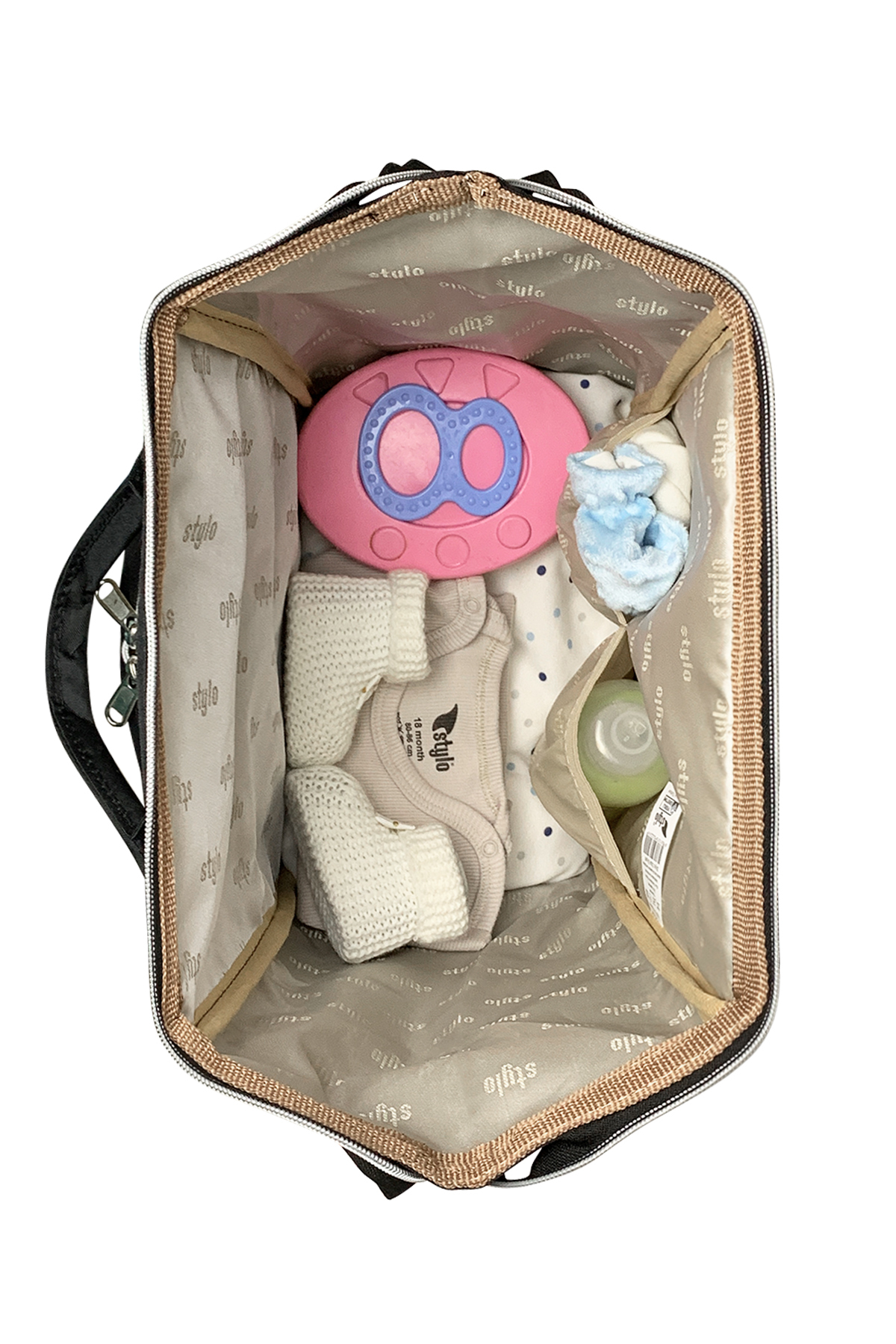 Stylo Star Anne Bebek Bakım Sırt Çantası Hediye Termos Çanta -siyah fotoğrafı 6 (önizleme)
