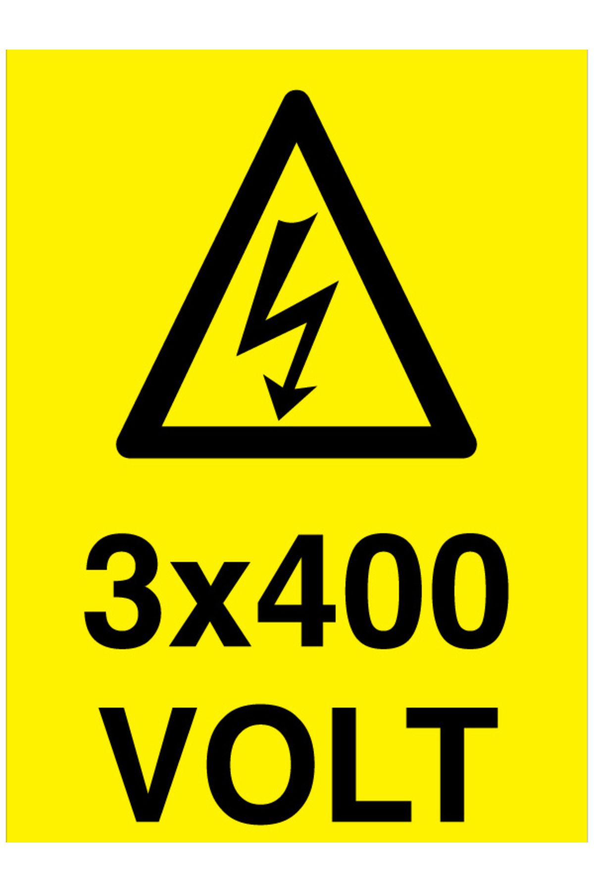 Uytab 3x400 Volt Uyarı Tabelası - 20x30 Alüminyum Kompozit Panel - VOL13