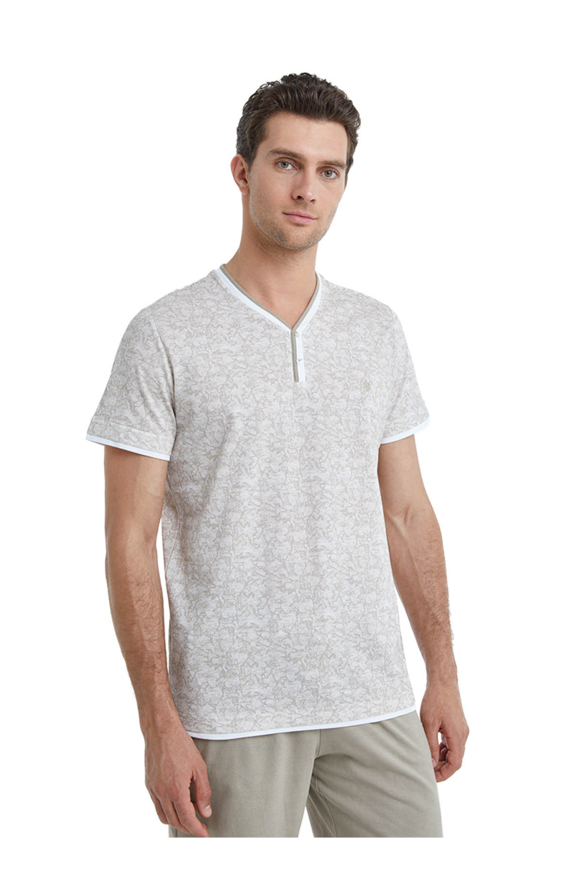 Blackspade-100% ΒΑΜΒΑΚΙ V-NECK ΚΟΝΤΟΜΑΝΙΚΙ ΣΟΡΤΣ ΑΝΔΡΙΚΟ ΣΕΤ ΠΙΤΖΑΜΑ 2