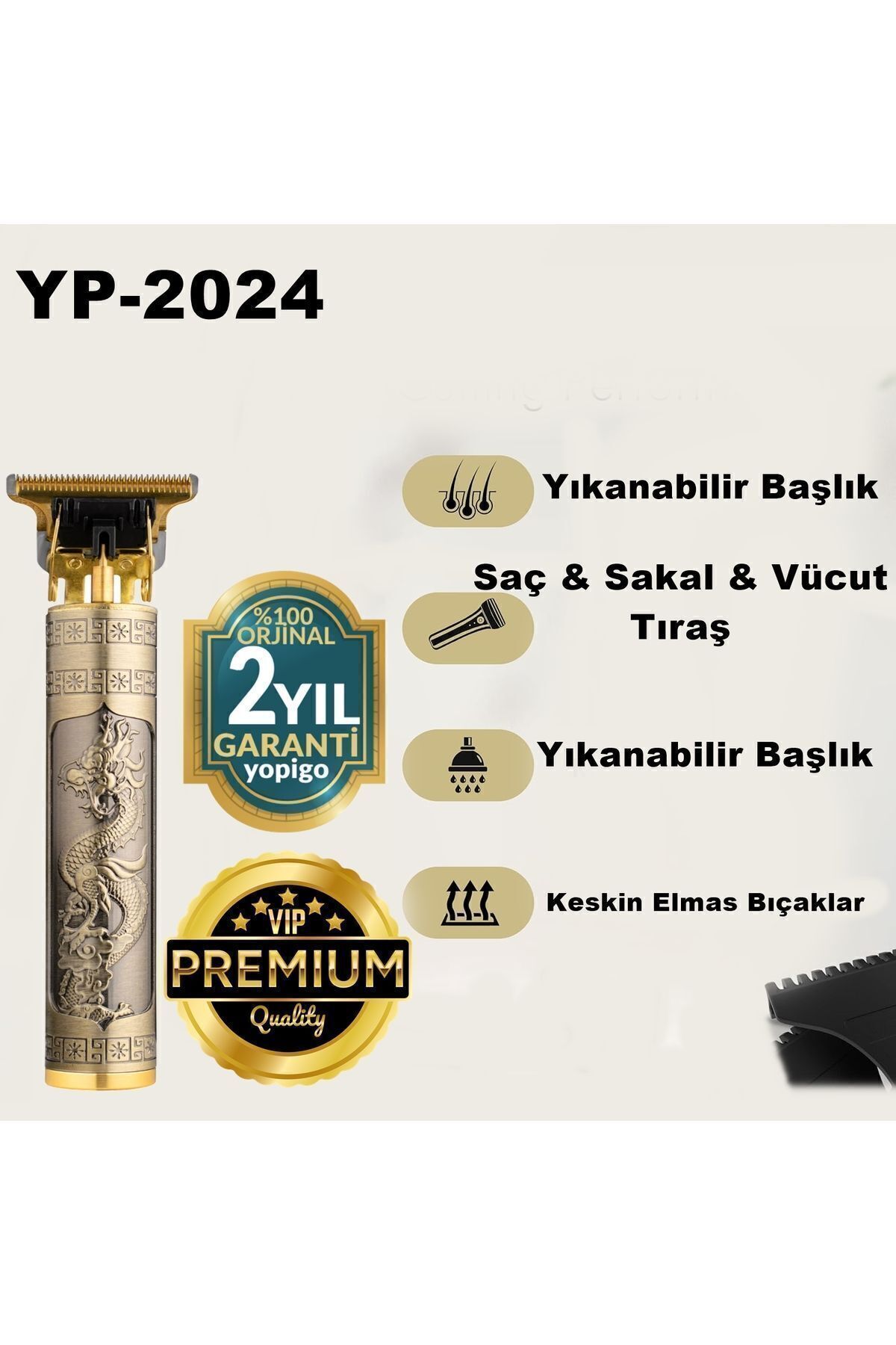 Dingilg YP-2024 Premium Şarjlı Tıraş Makinesi Saç Sakal Lazer Epilasyon Öncesi Kol Bacak Koltuk Altı Vücut
