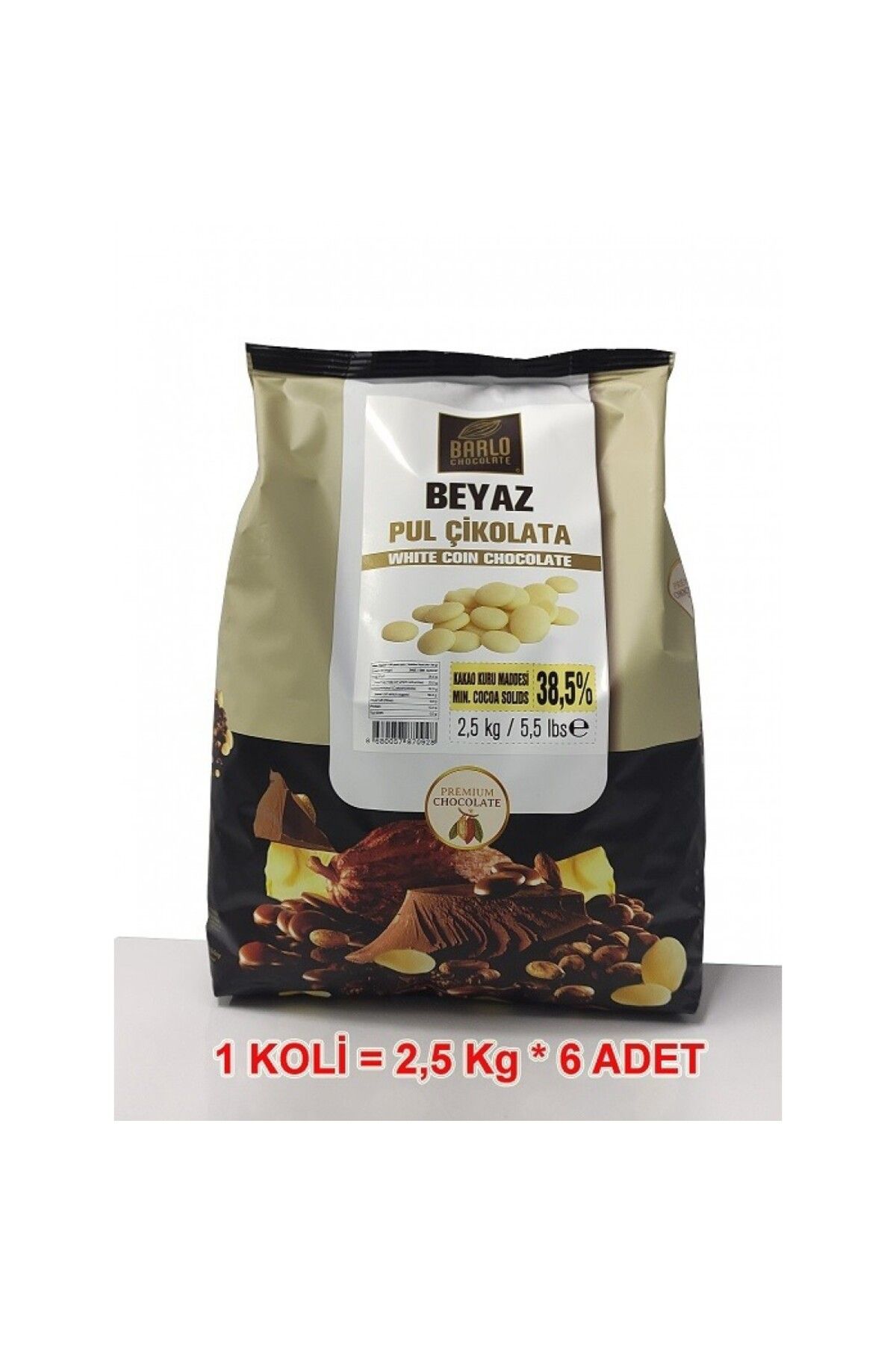 Barlo BEYAZ PUL ÇİKOLATA 2,5 KG.