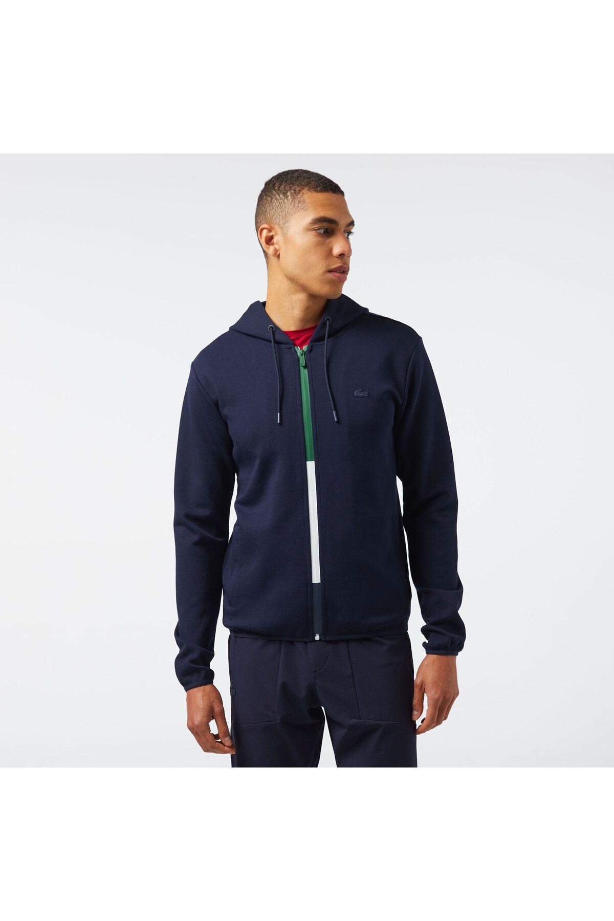 سویشرت آبی مردانه لباس پیراهن پوشیده از باریک Lacoste