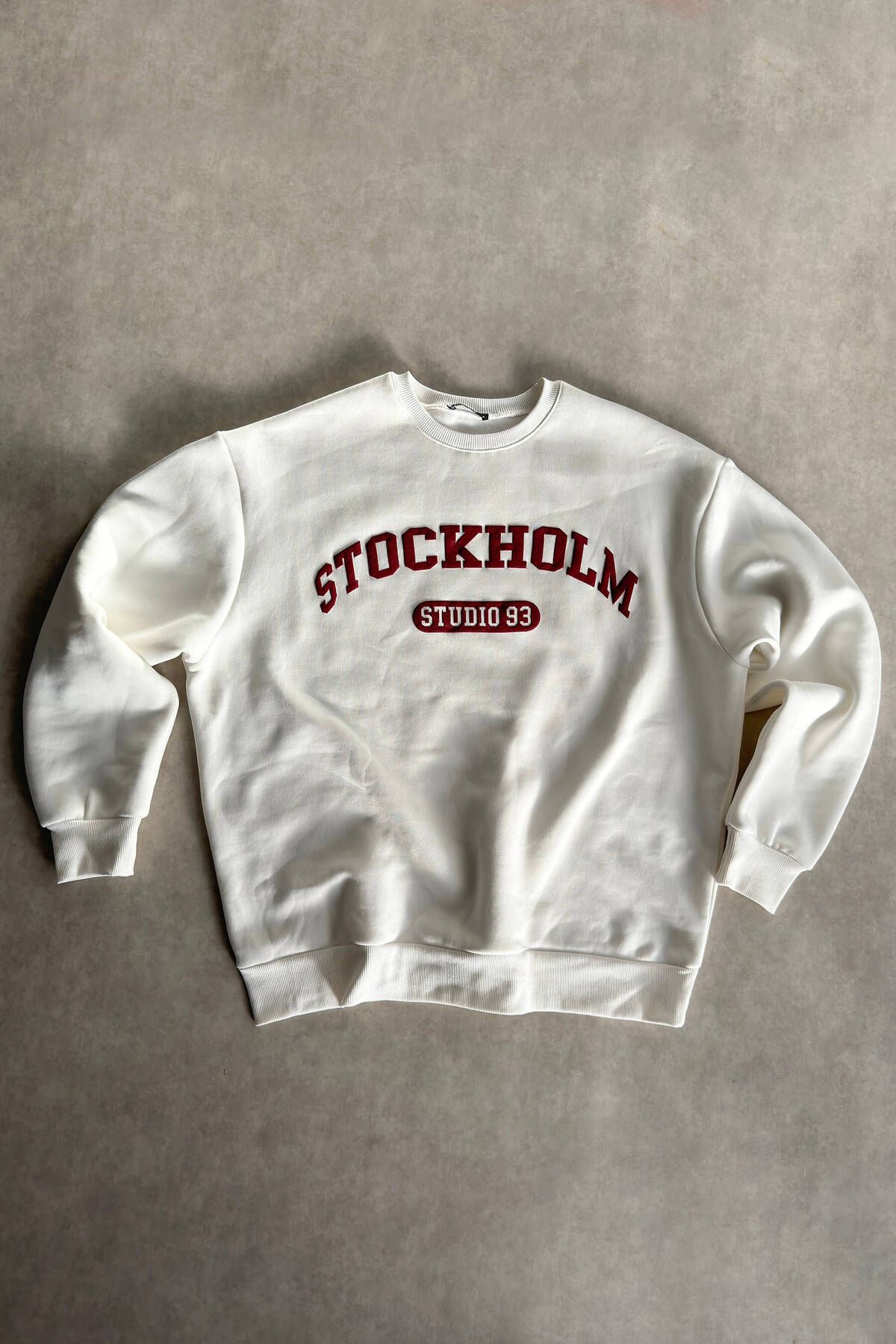 Sue Store-Σετ φόρμας White Claret Red Raster Oversize 5