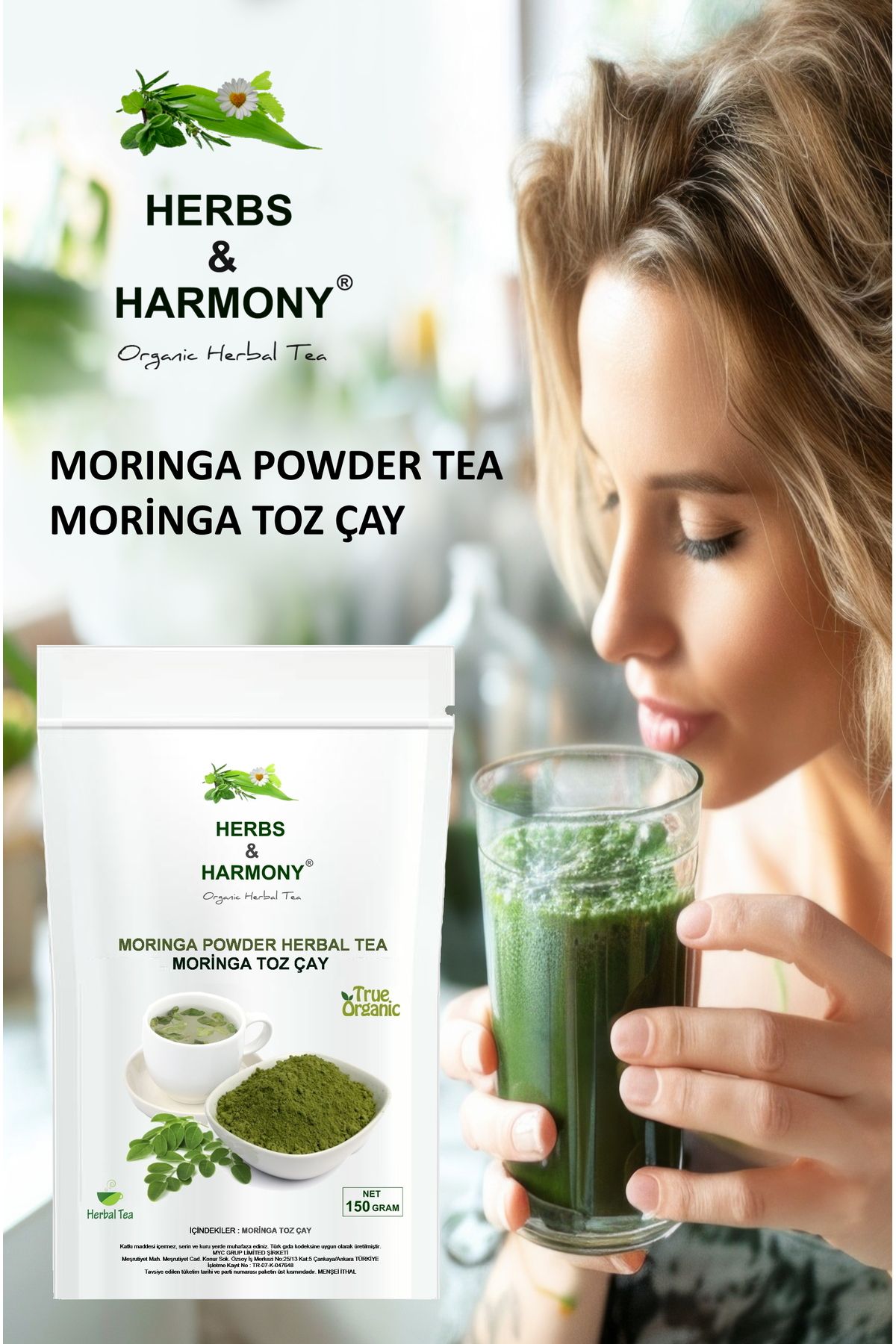 Herbs & Harmony-150 Grams Moringa Powder - Herbal Tea Powder Tea 2