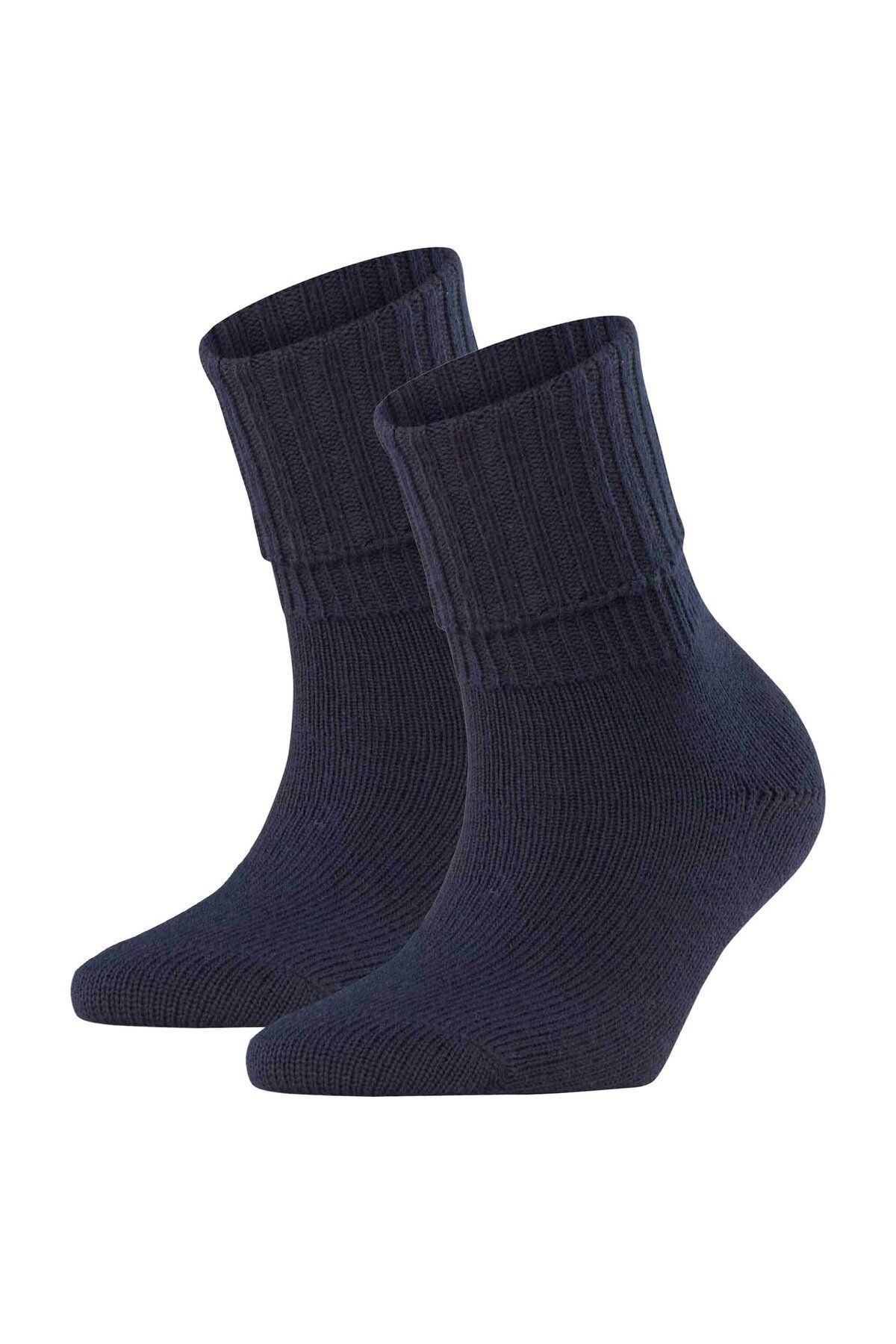 FALKE-Damen Socken 2er Pack – Striggings Rib, Kurzssocken, Umschlagsocken, Logo, einfarbig, lang 2