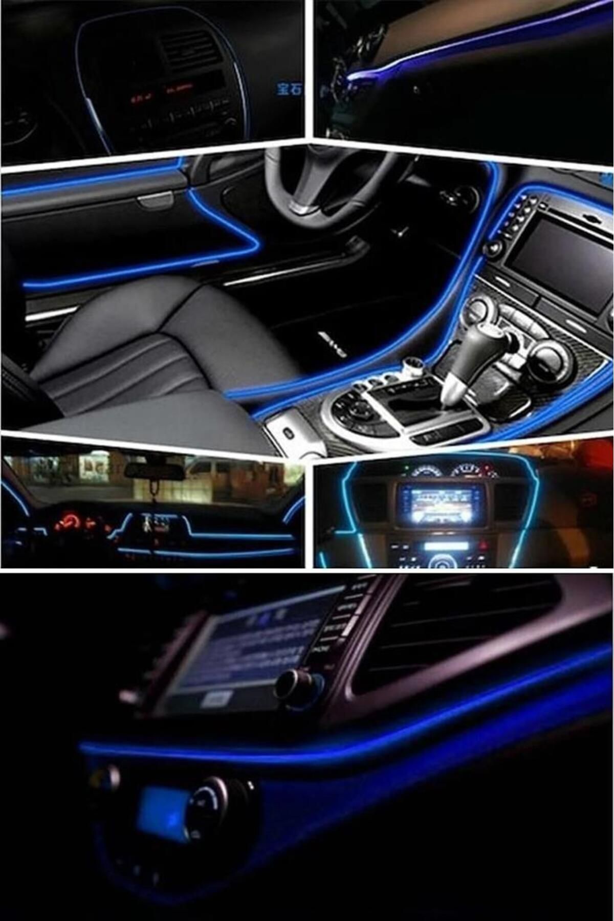 optana-3Meter Blue Led Light Neon Strip - Car Interior Torpedo Auto Decoration Led Lighting 1