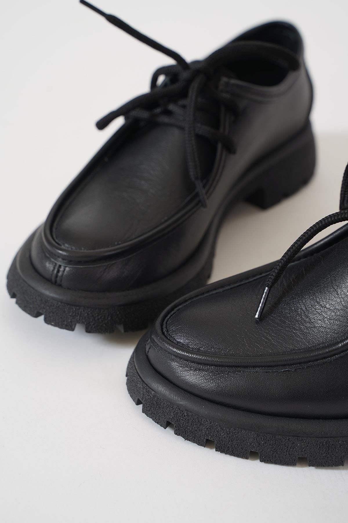 Moda Pie-Black Monis Haspapi Women's Ballerinas - Tied Leather 4