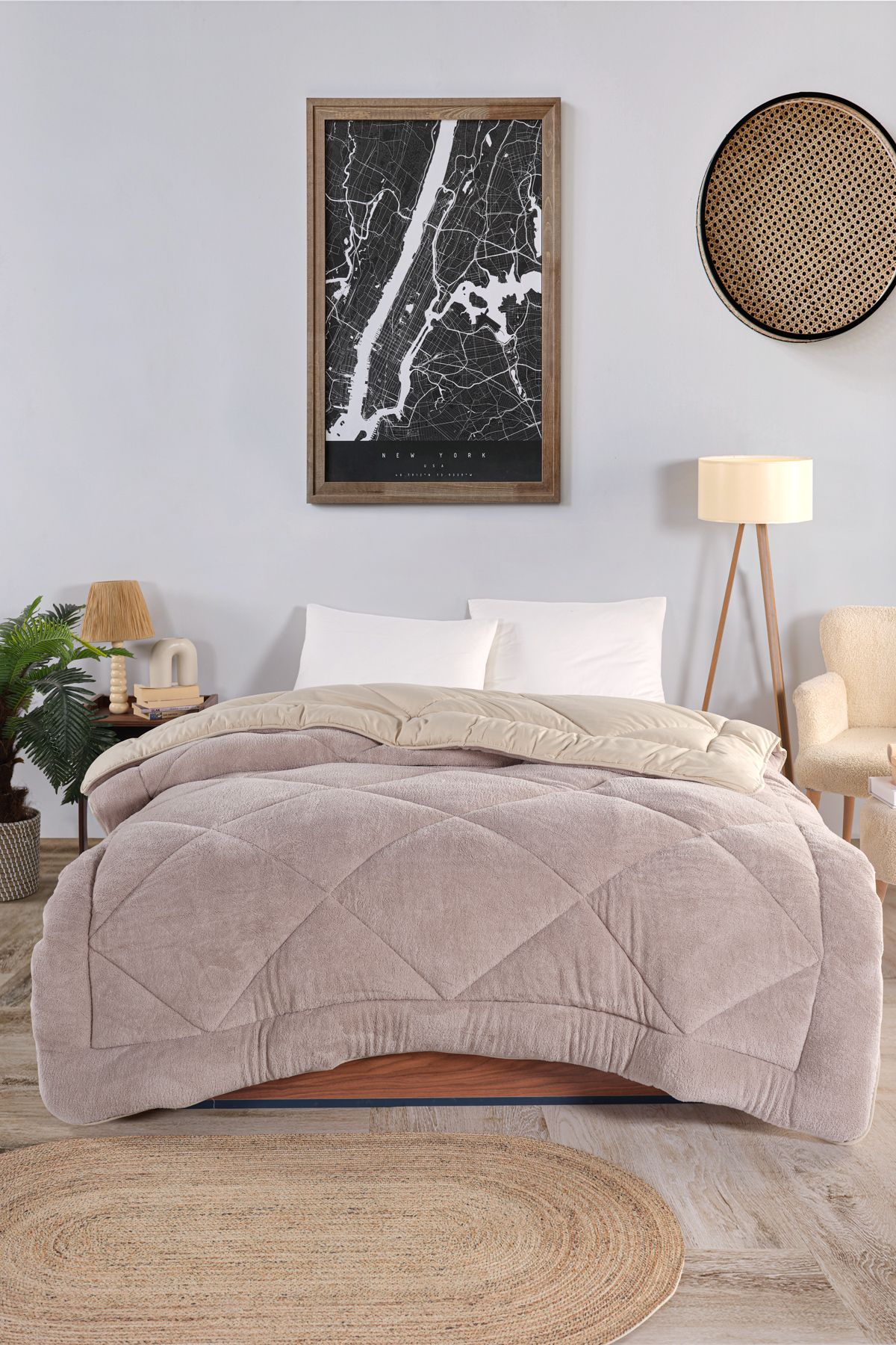 TİNİMİNİ HOME-Double Welsoft 100% Cotton Silicone Quilt | Double Sided | 63 Wire Woven Fabric 1