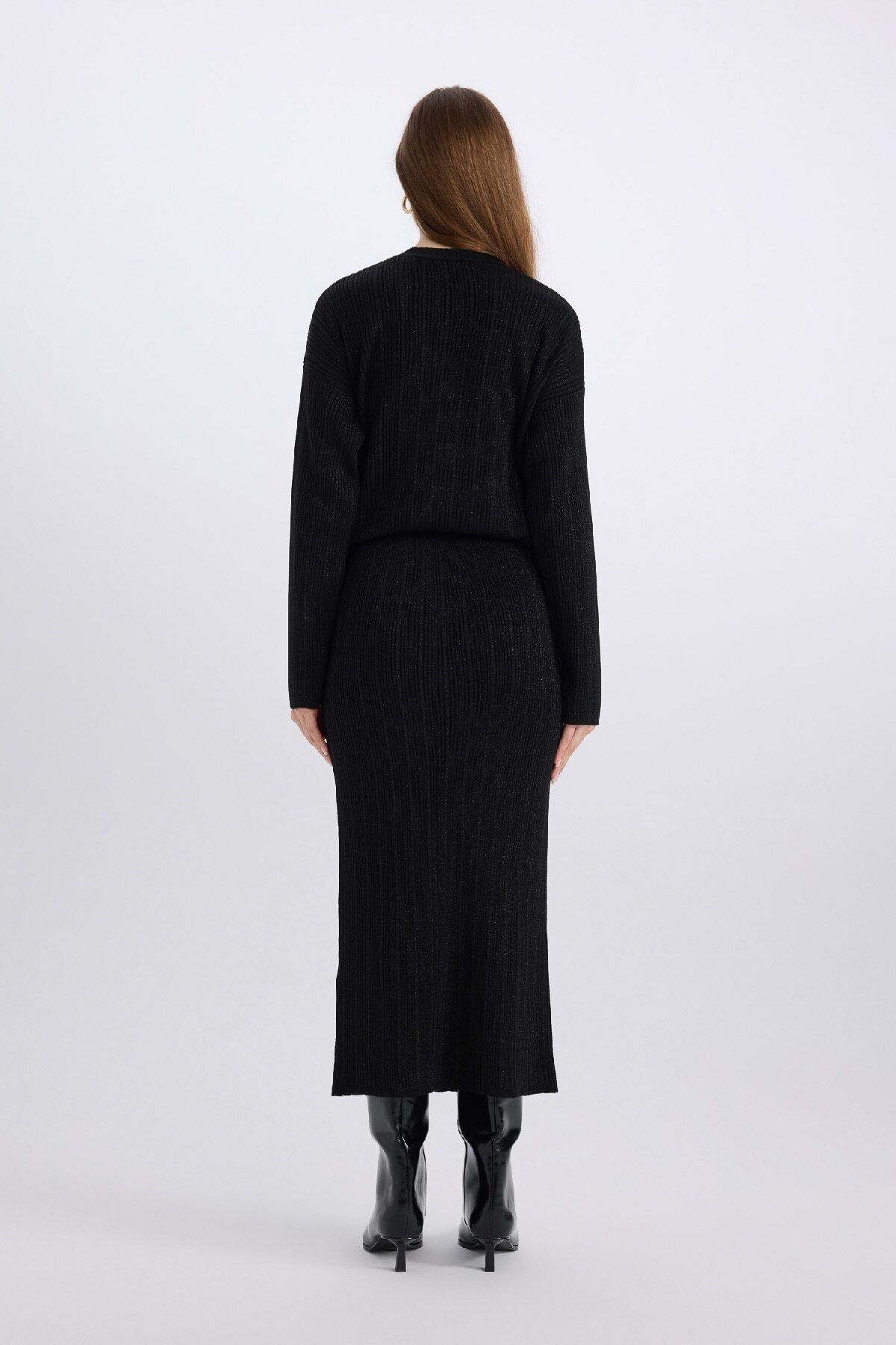 DeFacto-Regular Fit Basic Απλό Maxi Πλεκτό Φούστα E0936AX24WN 6