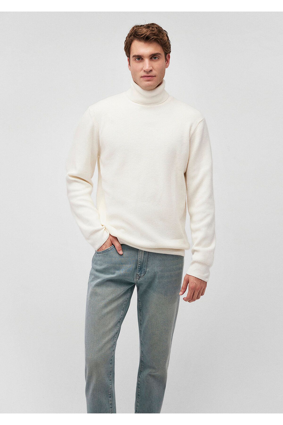 Mavi-White High-Rise Sweater Slim Fit / Slim Fit 0710196 -80194 2