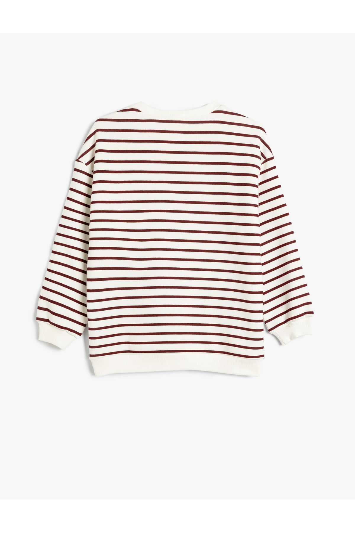 Koton-Cotton Crew Neck Long Sleeve Striped Sweatshirt 2