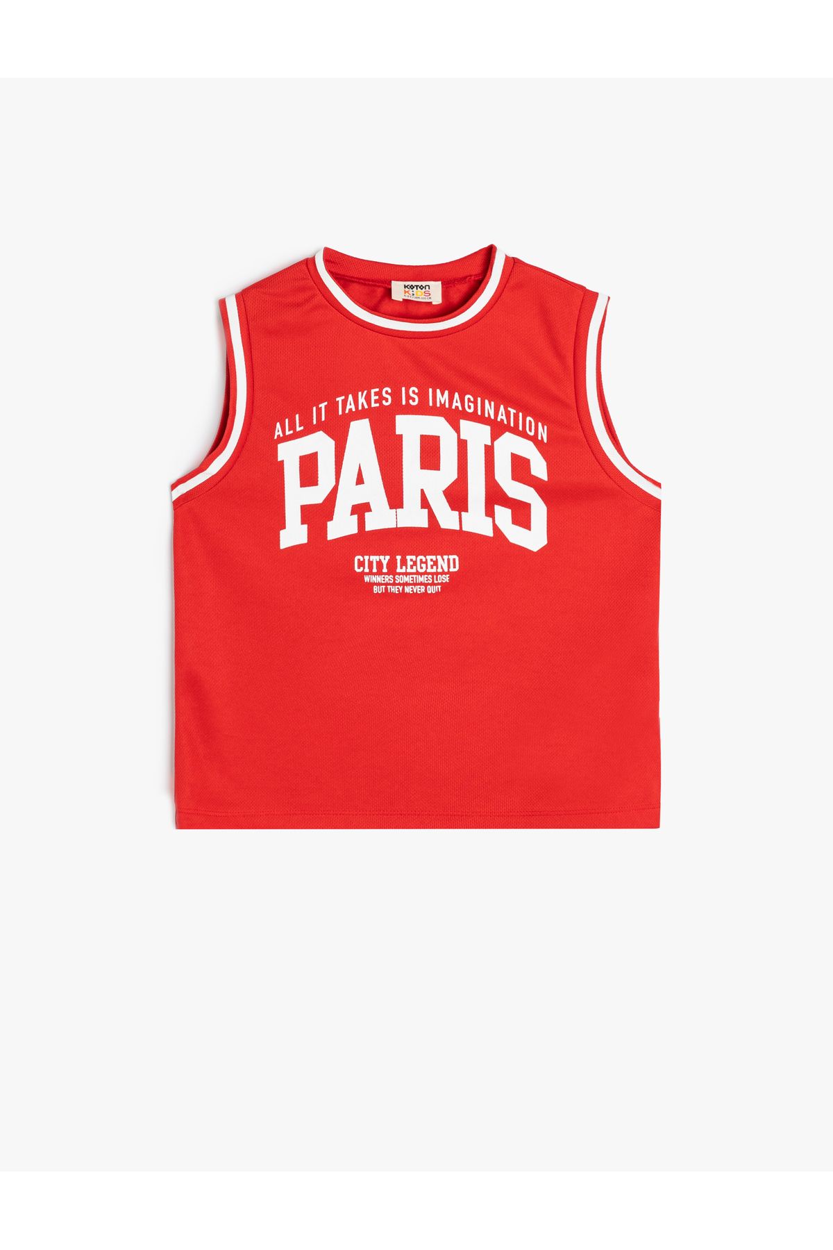 Koton-Paris Printed Sleeveless T-Shirt - Crew Neck 3