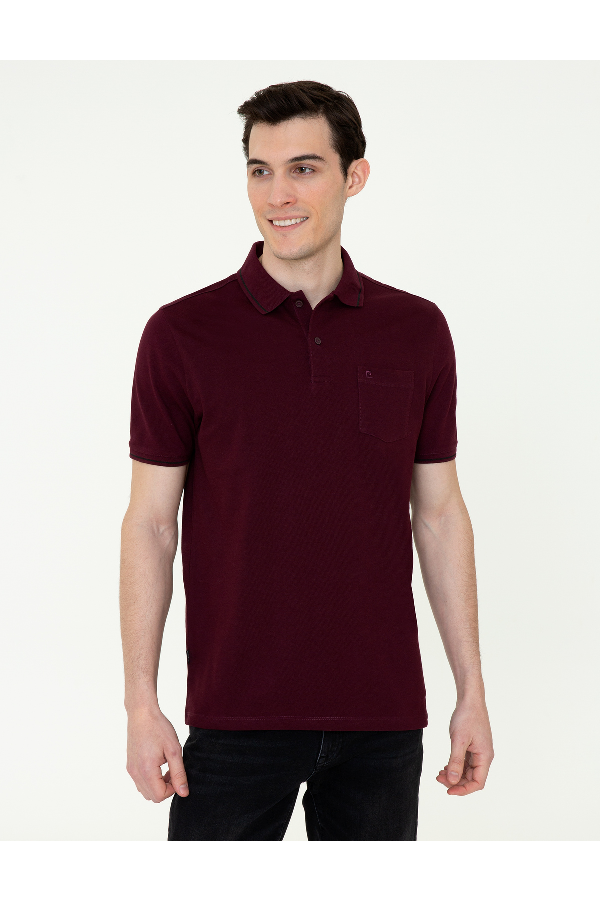 تی‌شرت یقه گرد ساده قرمز کلارتی فیت معمولی 50252470-VR014 پیر کاردین پولوشرت Pierre Cardin