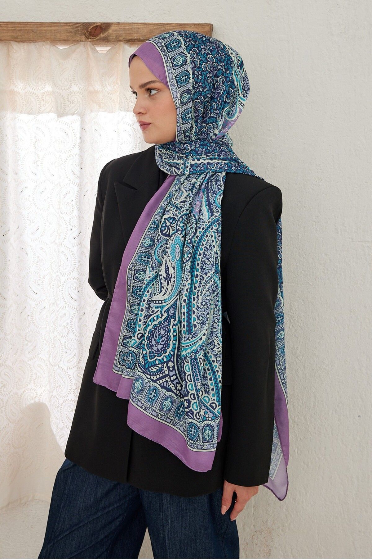 Modakaşmir-Tibet Pattern Cotton Shawl 1