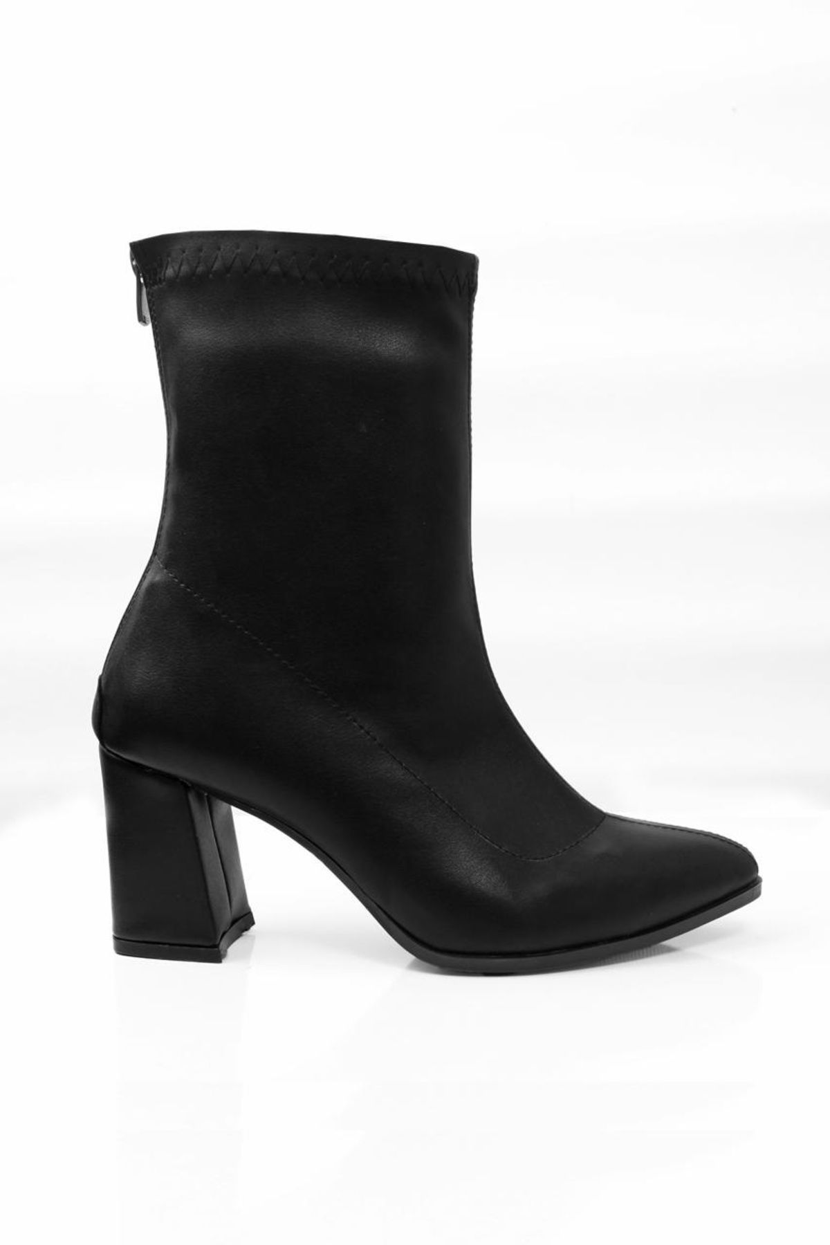 ACMZ SHOES-Pointed Toe Thick Heeled Stretch Boots 3