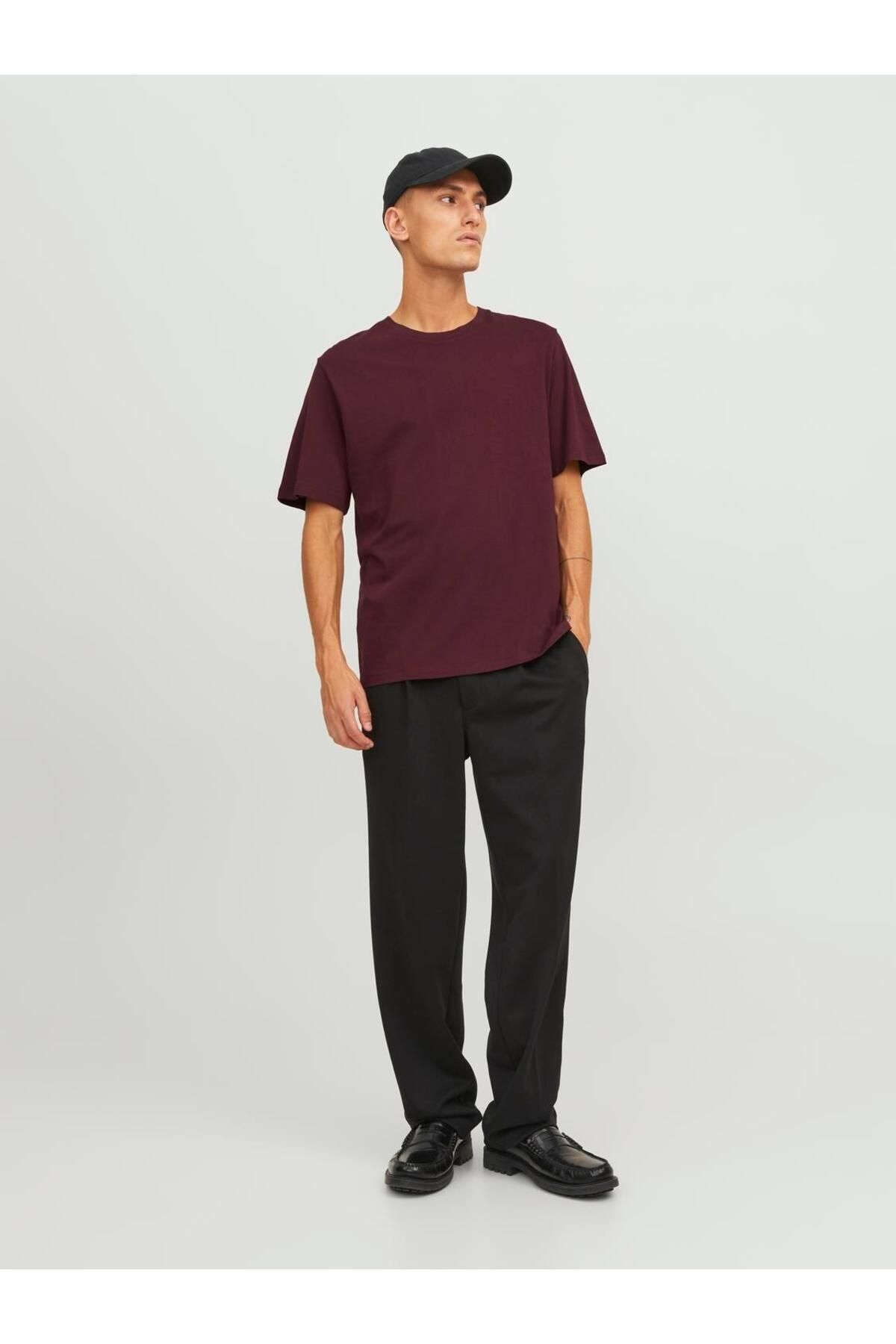 تی شرت قرمز مردانه Jack Jones یقه O neck Noos jones Jjeorganic Basic Tee Ss 12156101 Jack & Jones