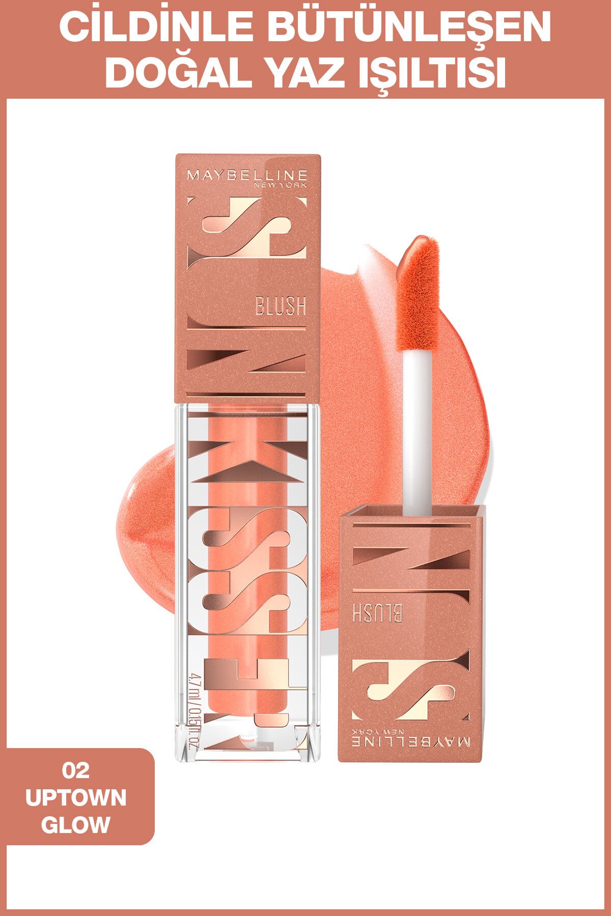 Sunkisser Liquid Blush - 02 Uptown Glow & Mini Falsies Surreal Mascara 4.7 ML Makeup Set Maybelline New York