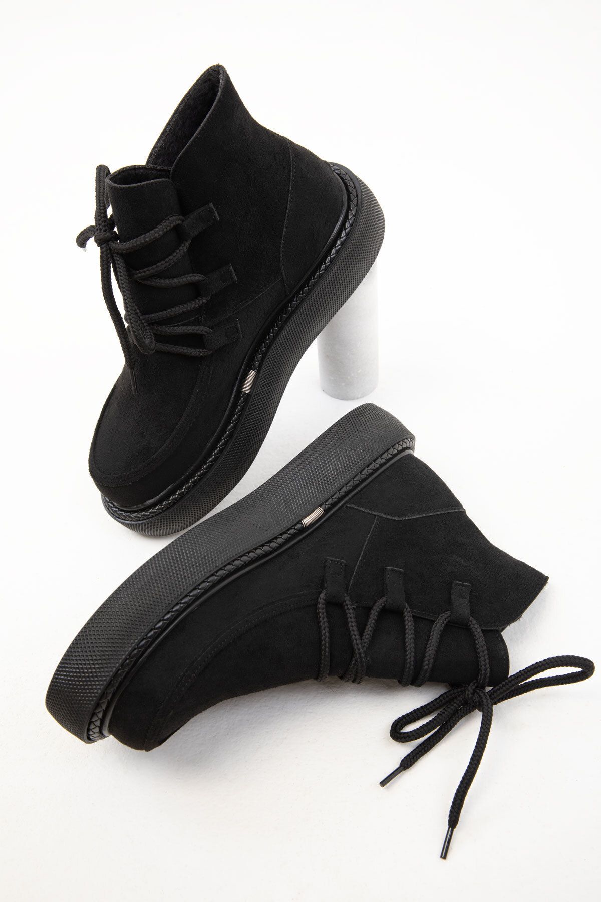 SOHO-Μαύρα σουέντ γυναικείες μπότες - 19927 Model Bootie 4