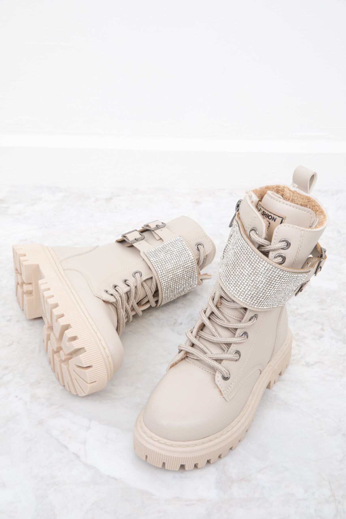 SOHO Beżowe Dziecięce Buty - Model Bootie Unisex - 34