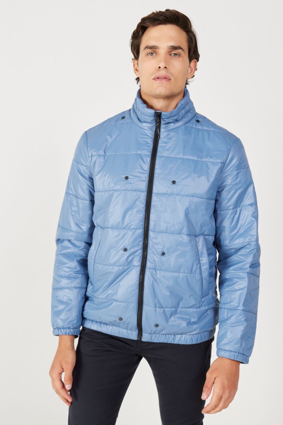 پارکای آبی مشکی مردانه یقه یقه ی 3 در 1 یقه ی پایه ی همه ی زمین ریلکس فیت مناسب Wrangler