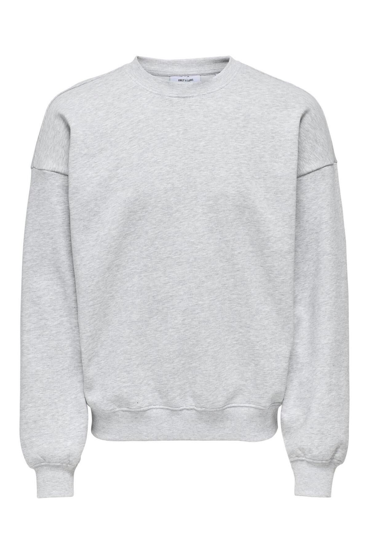Only & Sons-Onsturner Life Vtg - Light Gray Melange Crew Neck Sweat 22030978 1