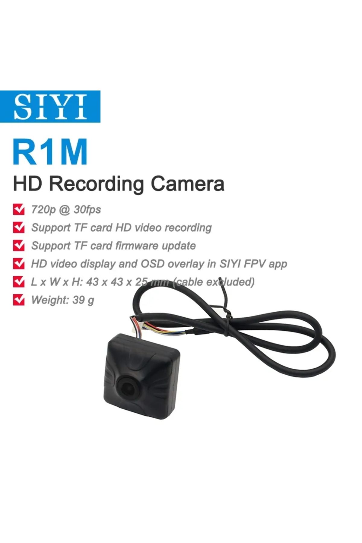 Choice-SIYI R1M Recording FPV Camera 1080 30fps Ethernet Port IP Camera Compatible with HM30 MK15 MK15E ... 2