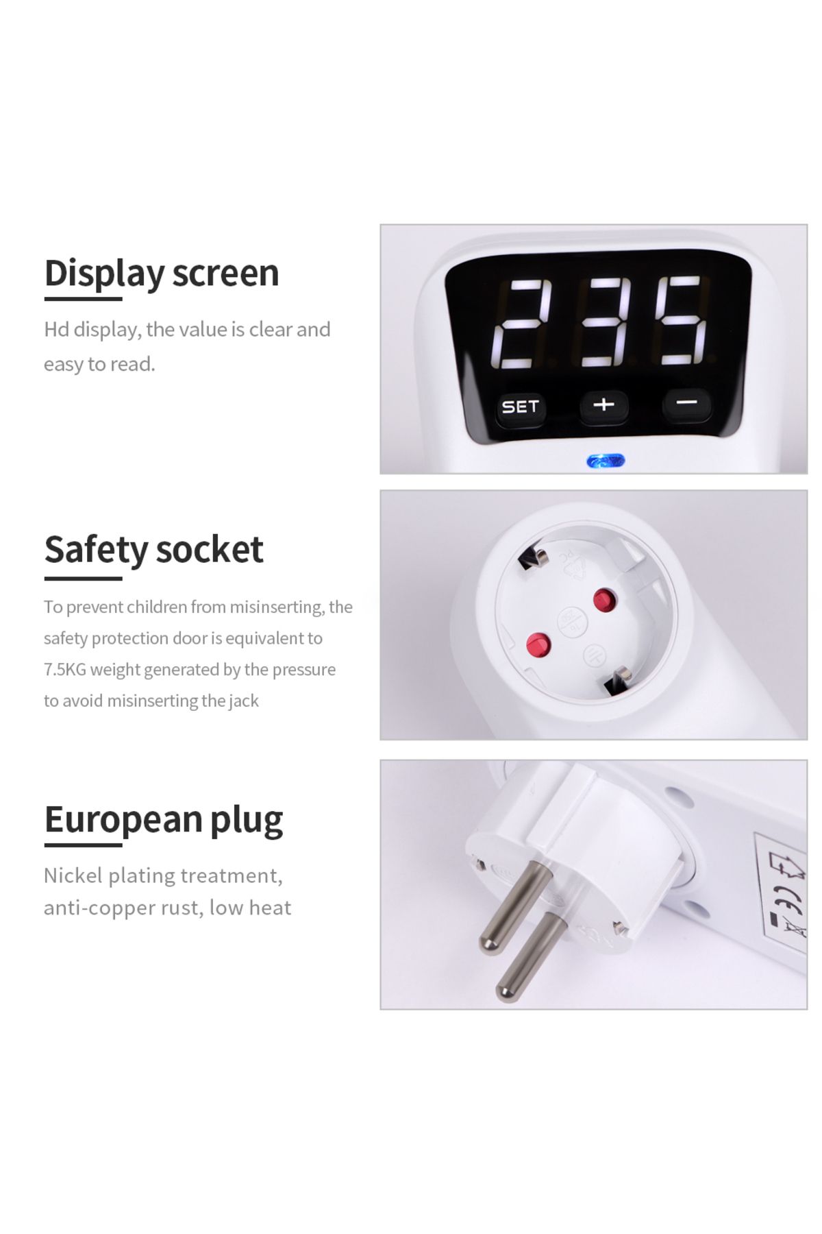 JUANJUAN-Eu 230v 16a New Adjustable Voltage Protector Socket Ac 230v 16a Automatic Power Surge Protector Eu P 6