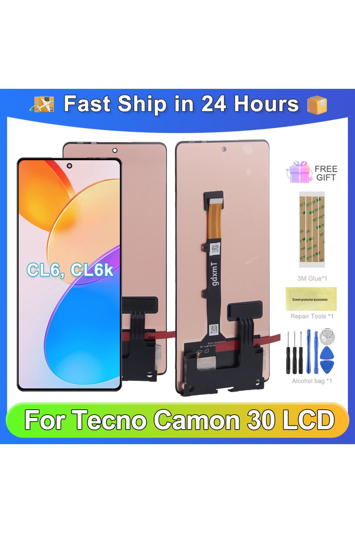 sinmaytai-For Tecno Camon 30 For Camon30 4G 6.78''CL6 CL6k LCD Display Touch Screen Digitizer Assembly Repl... 1