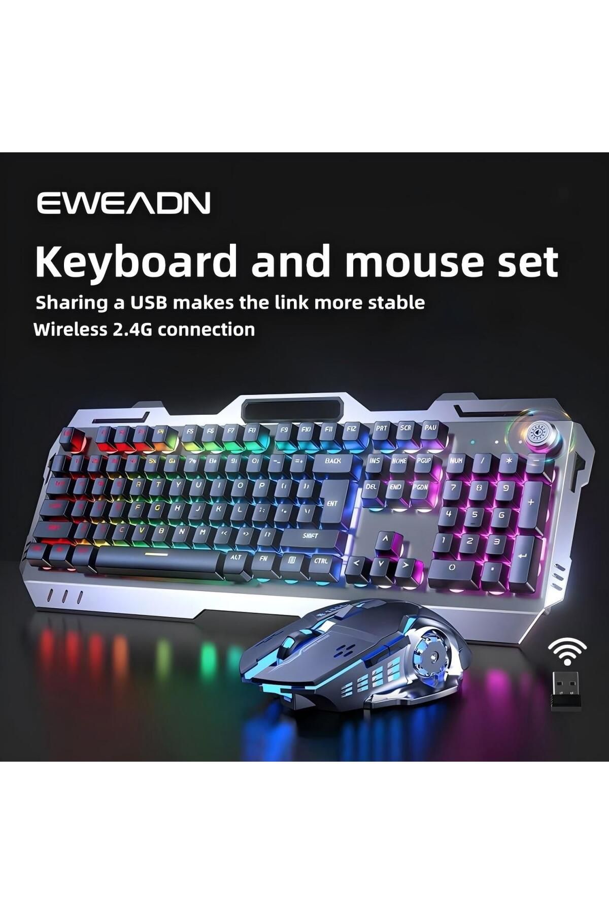 Choice-EWEADN Wireless Keyboard and Mouse Combo, LED Backlit Rechargeable USB Keyboards And Mouse Set, w... 8