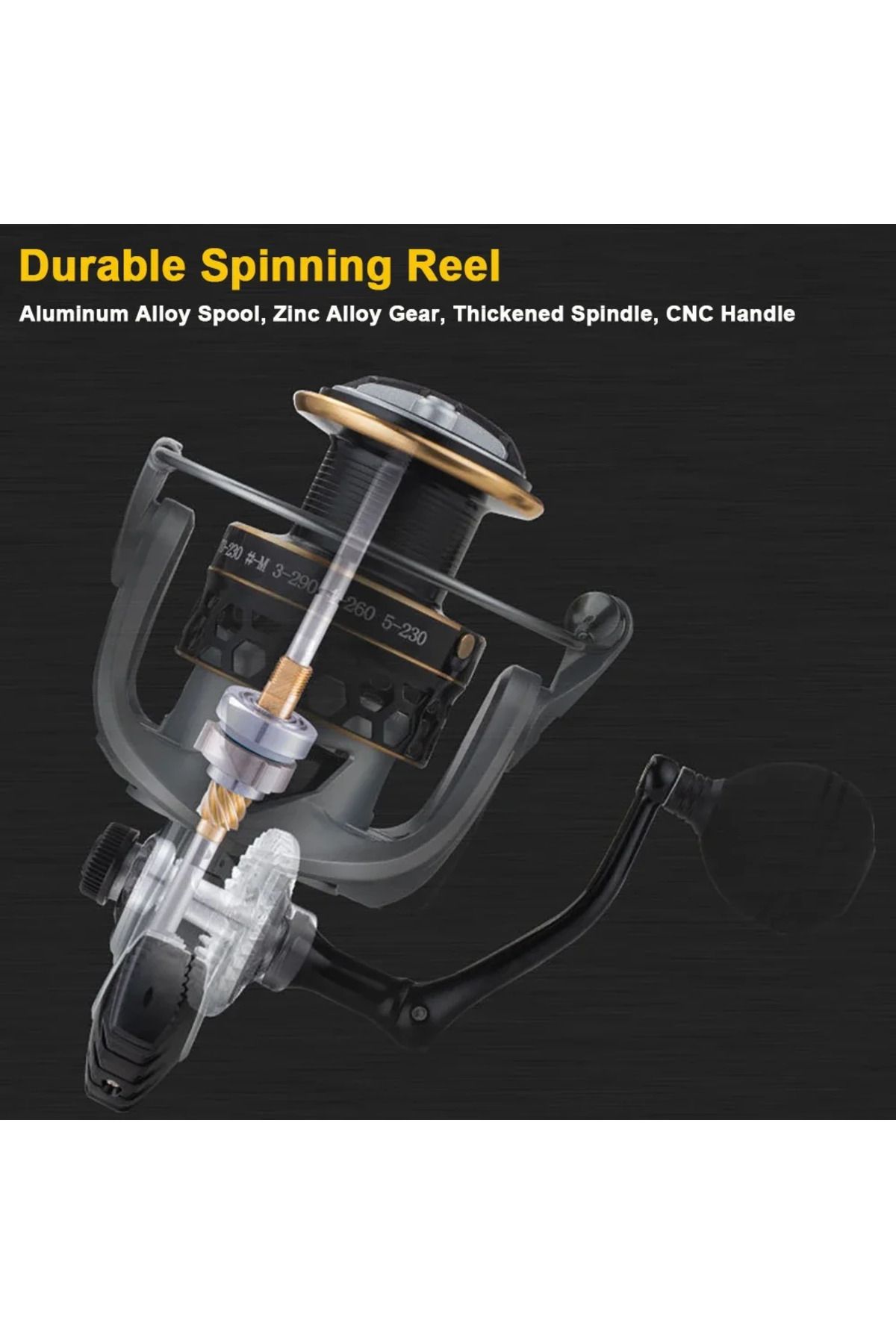 Choice-MBLN Brand,High Quality,Durable Spinning Fishing Reel,Alloy Spool,Alloy Gear,CNC Metal Handle,Lar... 5