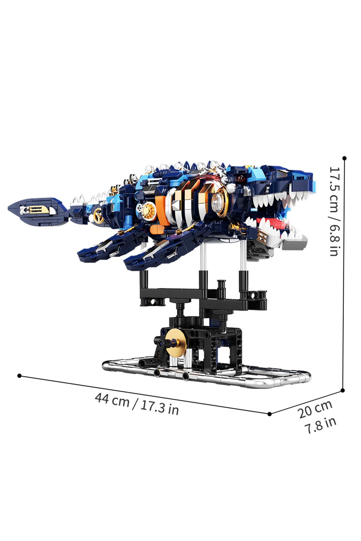4HLP-Mechanical dragon Creature Building Kit Mechanical Jiaolong Sea Creature Building Blocks Set Crea... 7