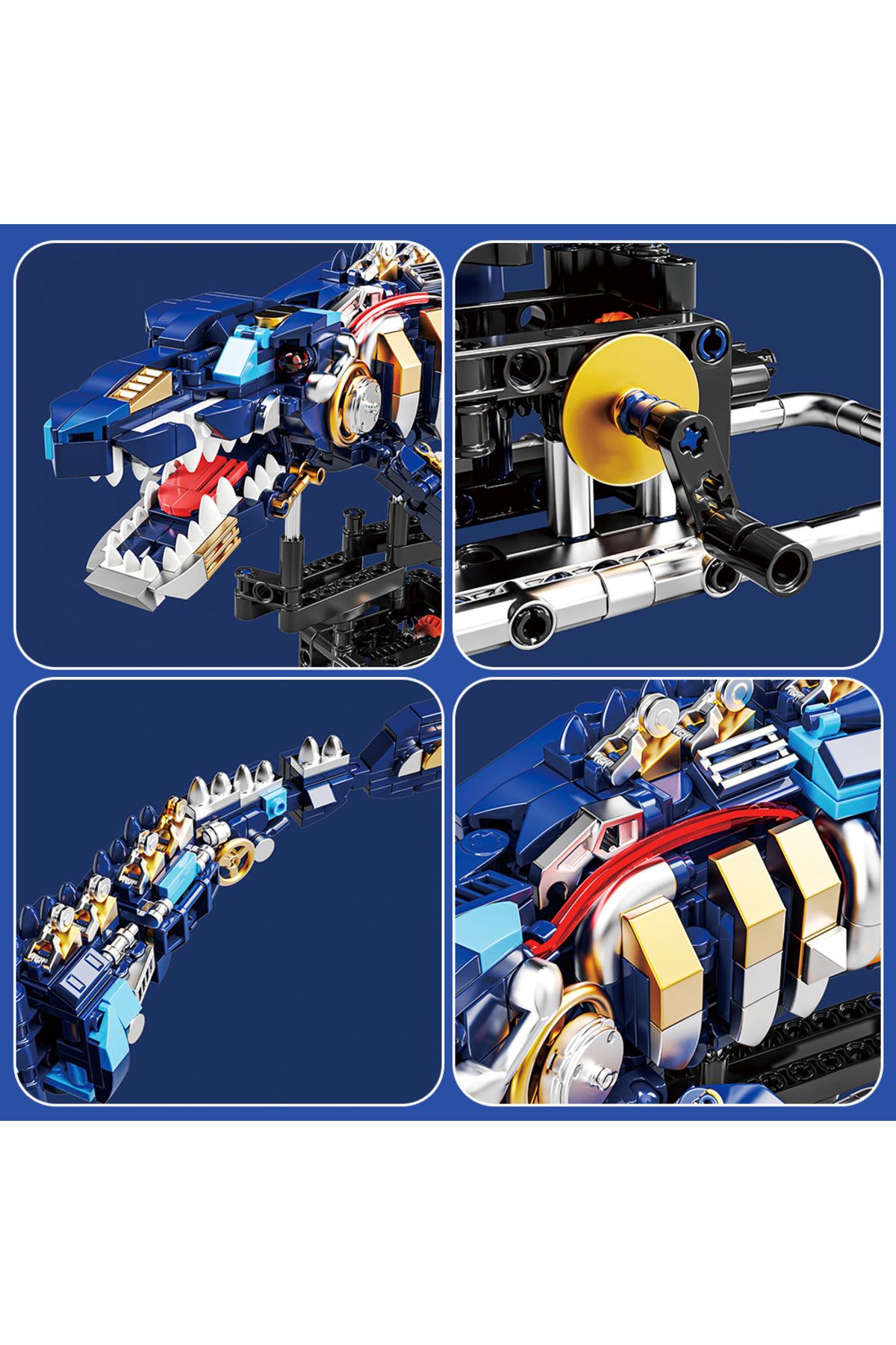 4HLP-Mechanical dragon Creature Building Kit Mechanical Jiaolong Sea Creature Building Blocks Set Crea... 5